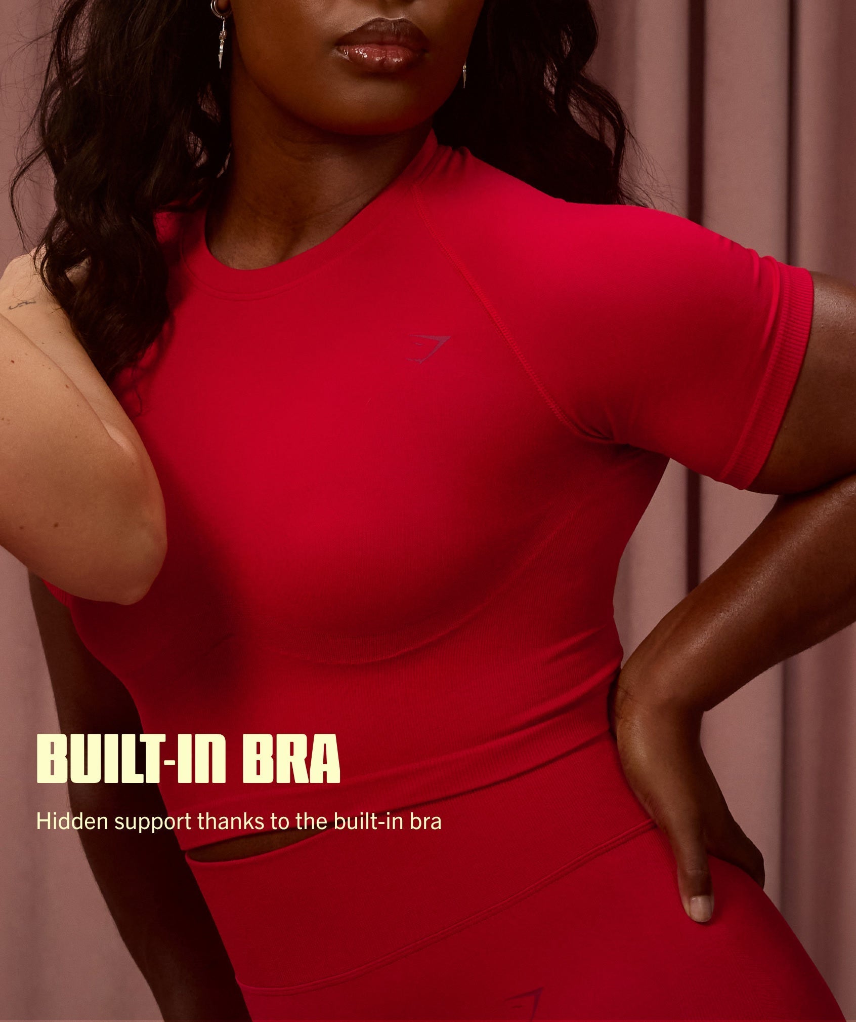 Gymshark Lift Seamless Short Sleeve Top - Carmine Red