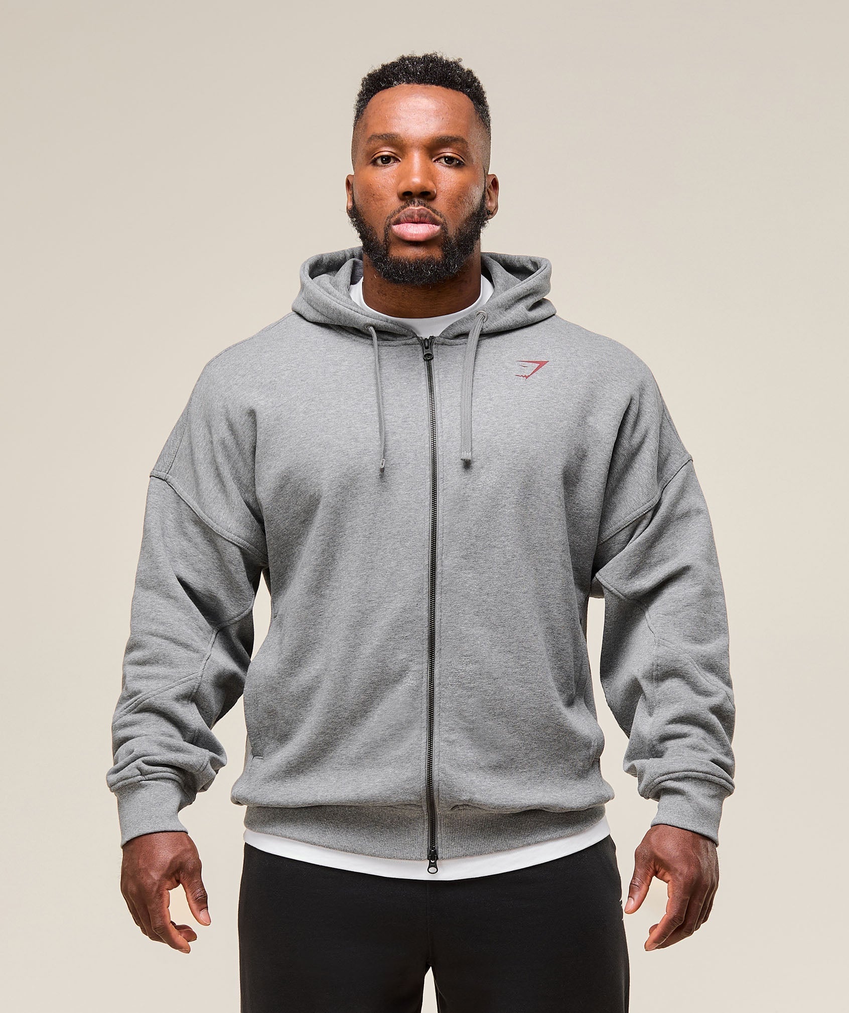 Gymshark Power Zip Up Hoodie - Charcoal Core Marl