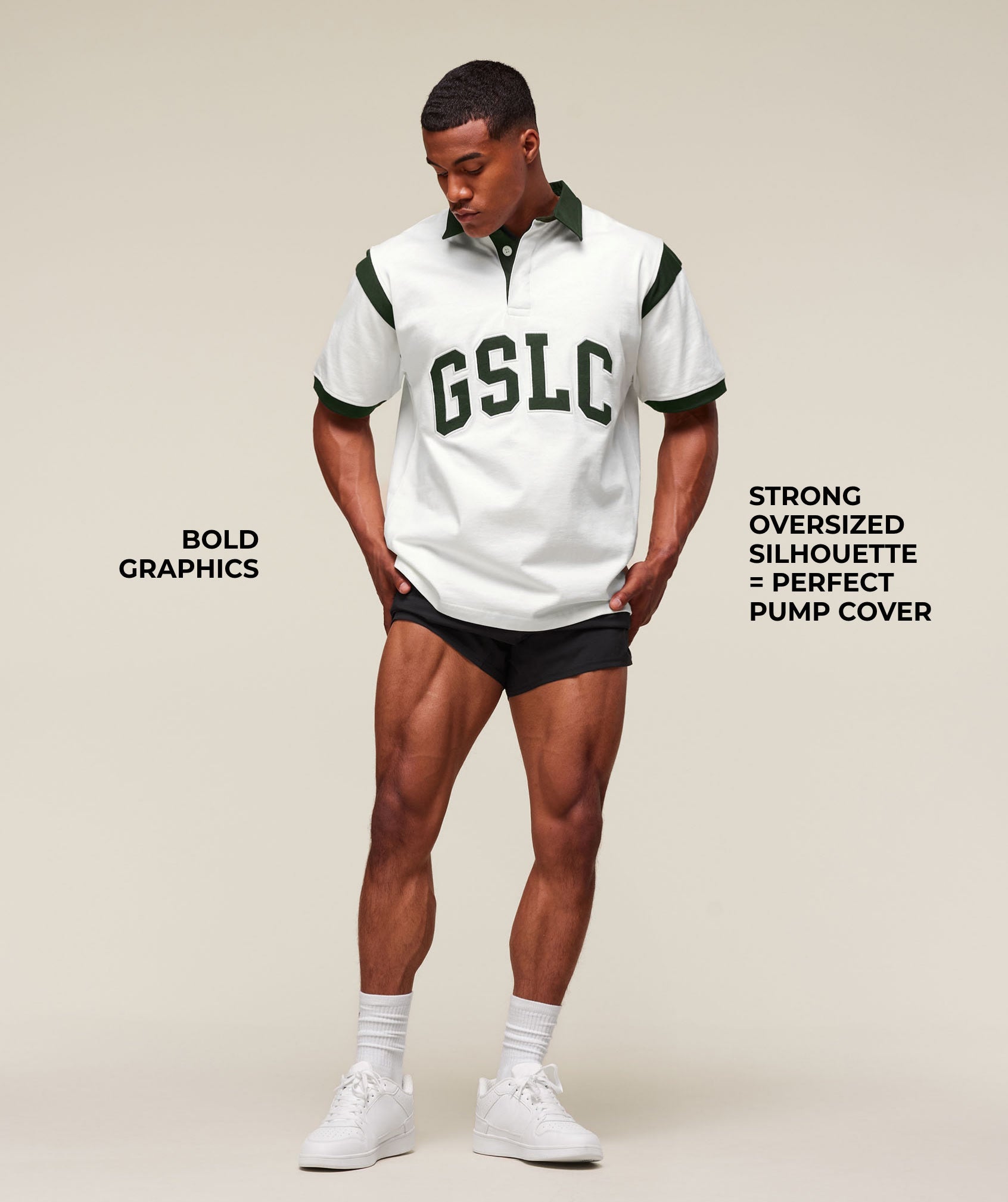 Gymshark GSLC Retro Polo Shirt - Trail Green/Soft White