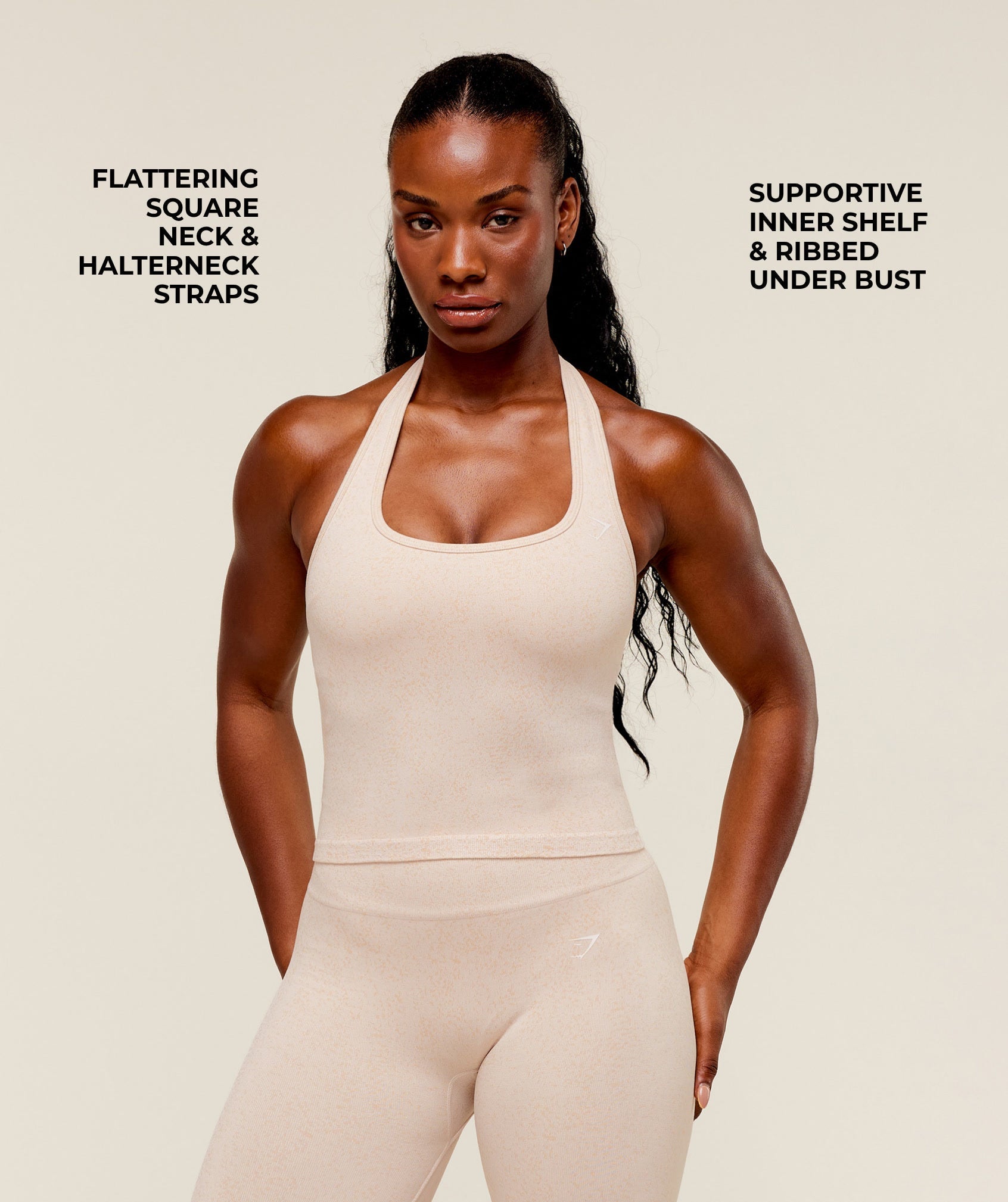 Gymshark Adapt Fleck x Whitney Tank With Shelf - Coconut White