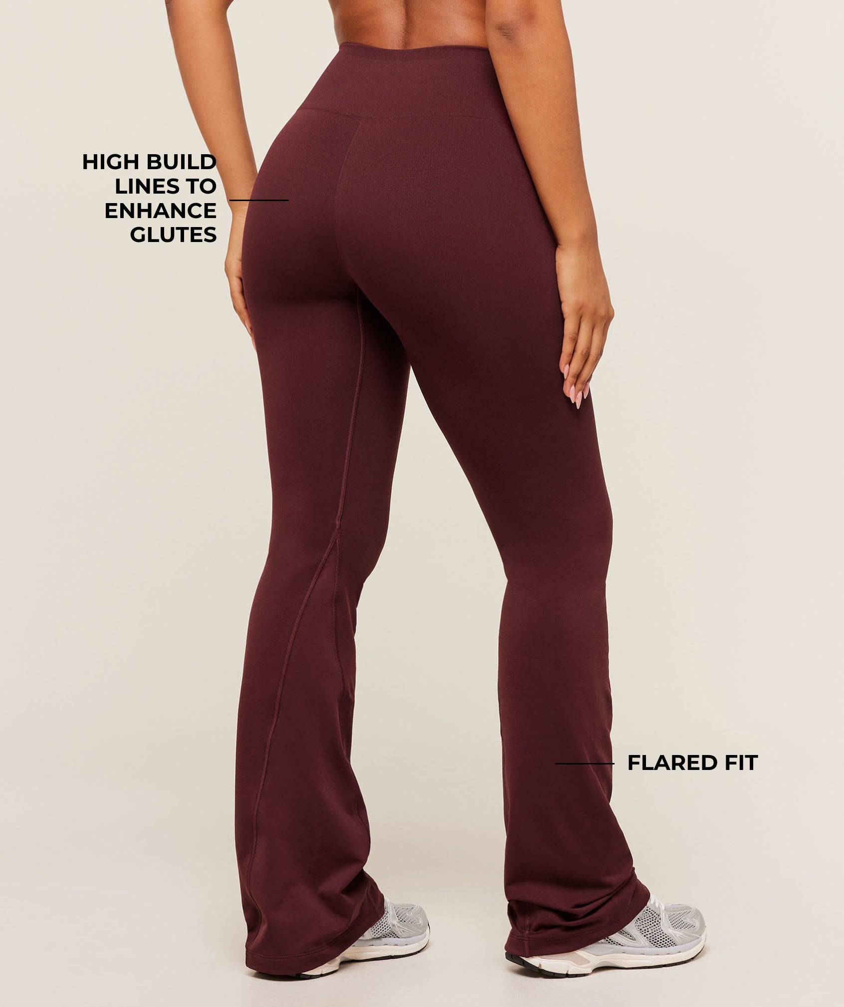 Gymshark Soft Sculpt Flared Leggings - Rich Maroon
