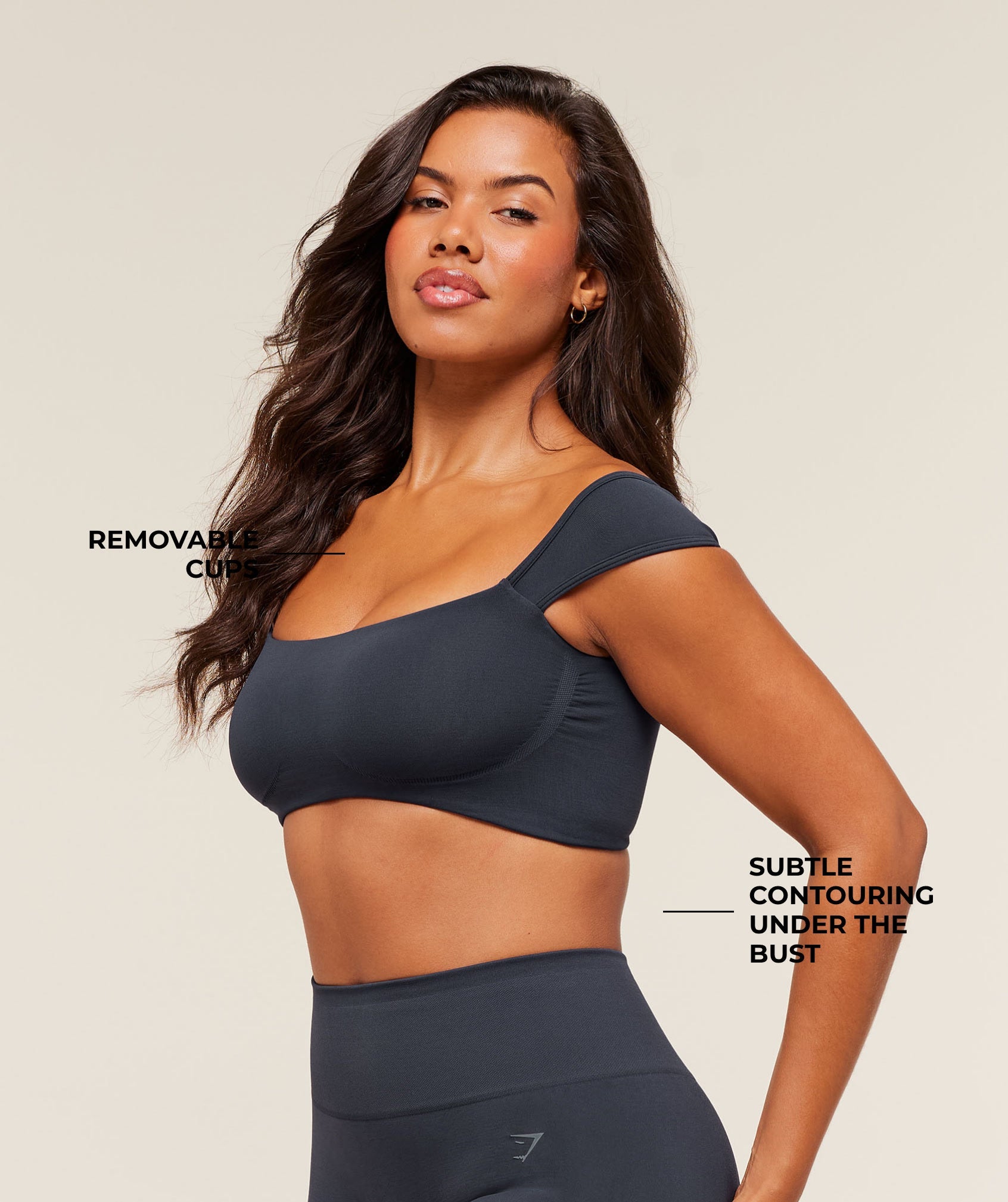 Gymshark Soft Sculpt Cap Sleeve Bralette - Heavy Blue