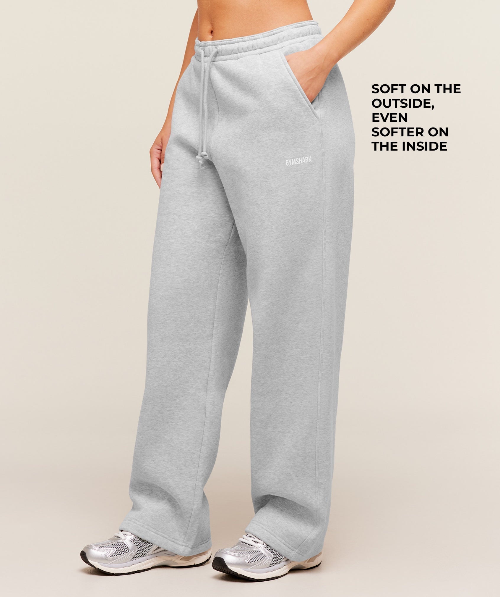 Gymshark Cosy Luxe Straight Leg Regular Joggers - Soft Grey Marl