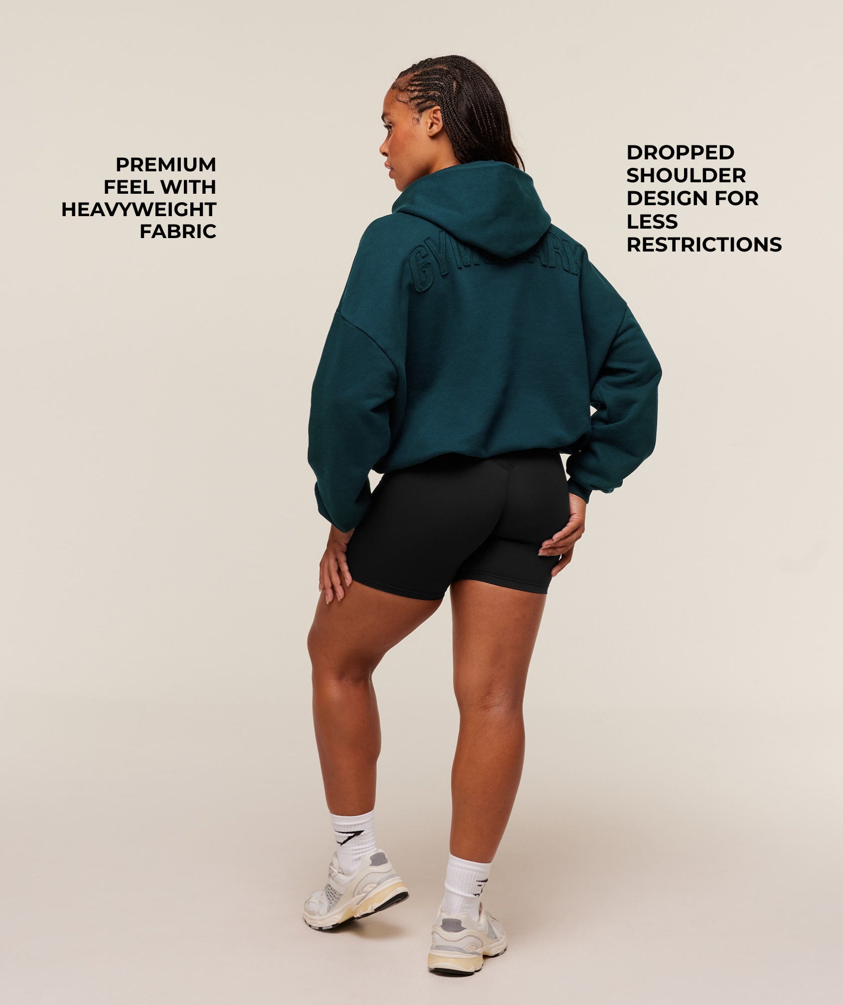 Gymshark Power Washed Oversized Hoodie - Deep Petrol Blue/Acid Wash Small Ball