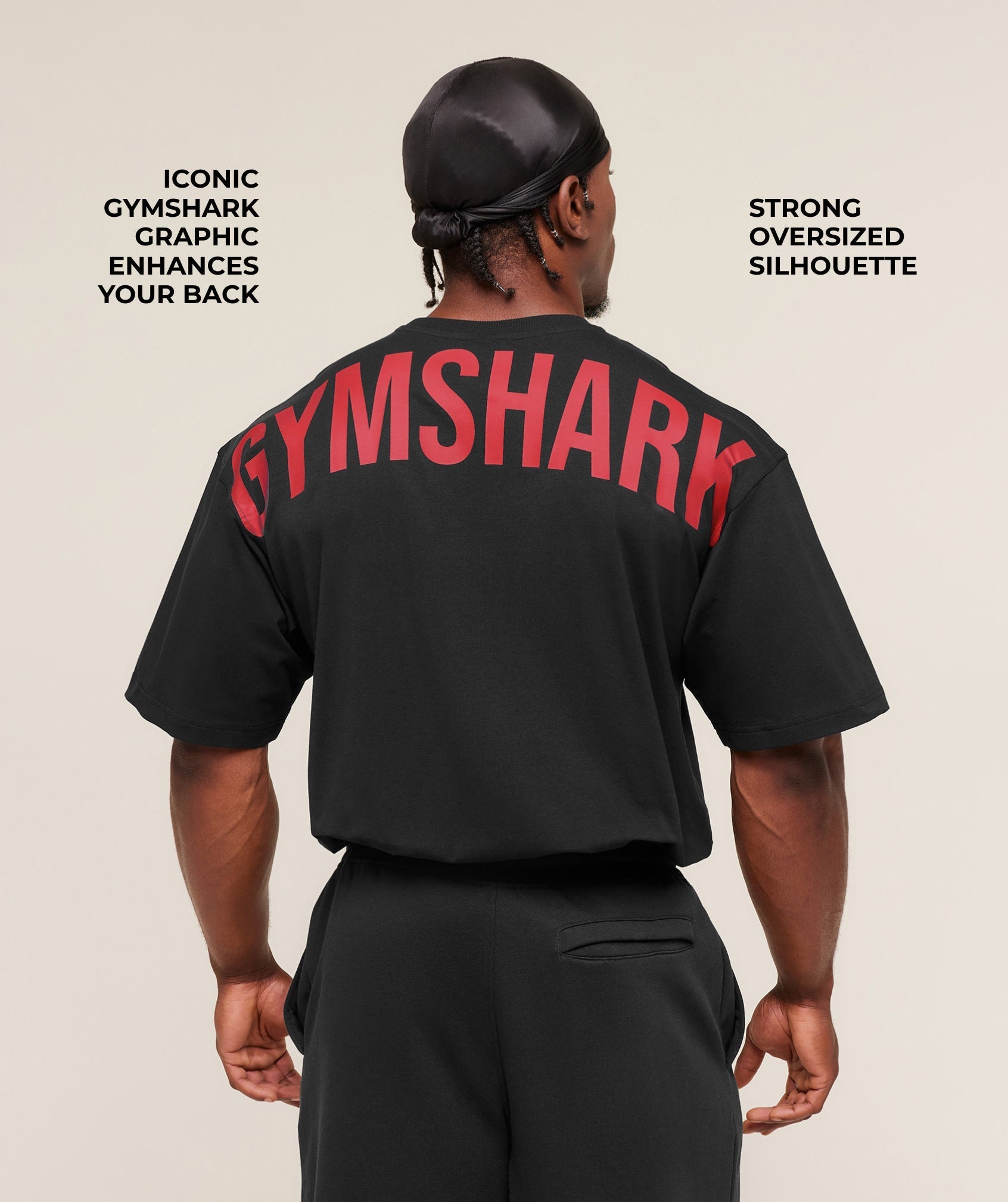 Gymshark Power T-Shirt - Black/Conditioning Red