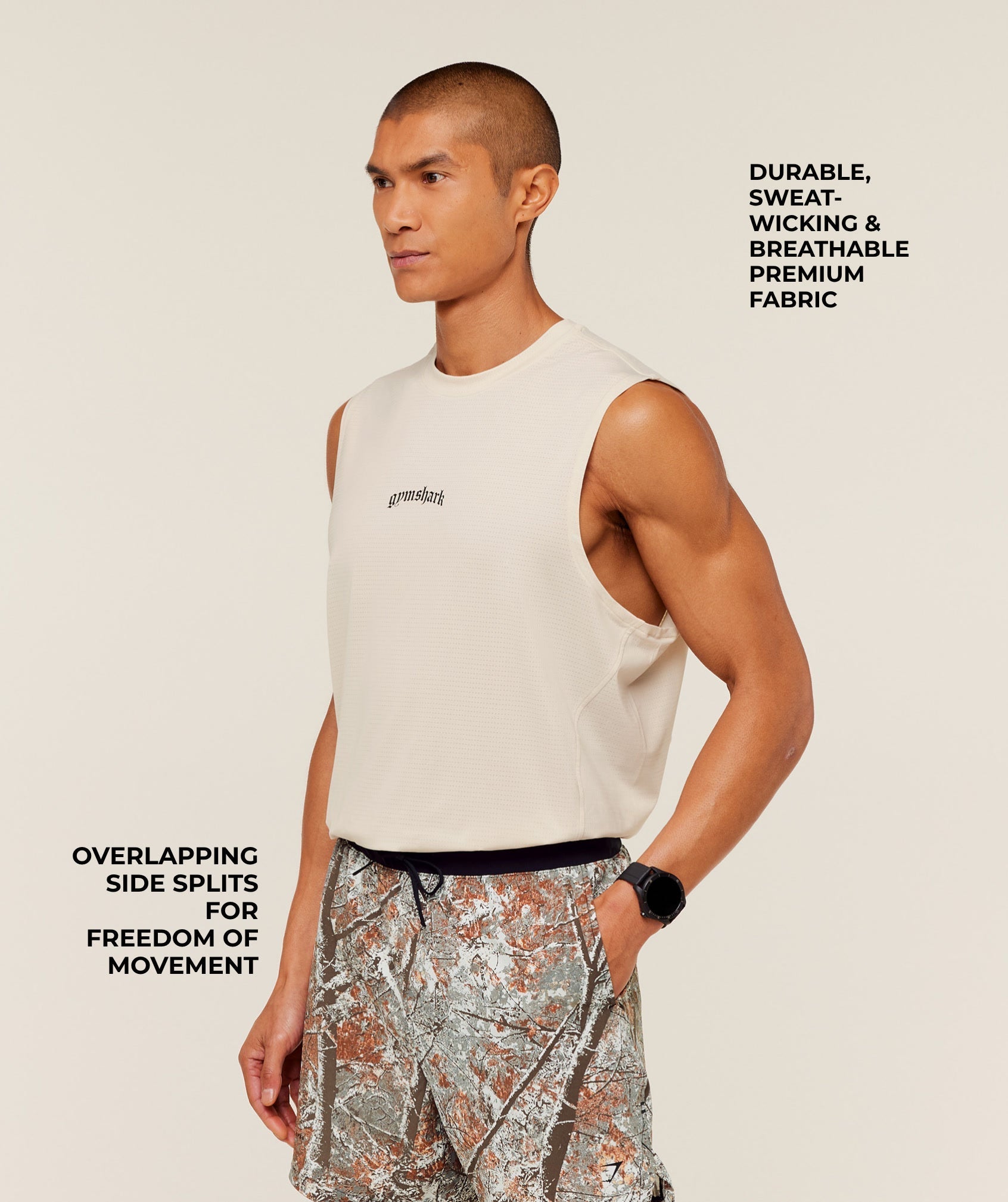 Gymshark Tactical Tank - Oat White