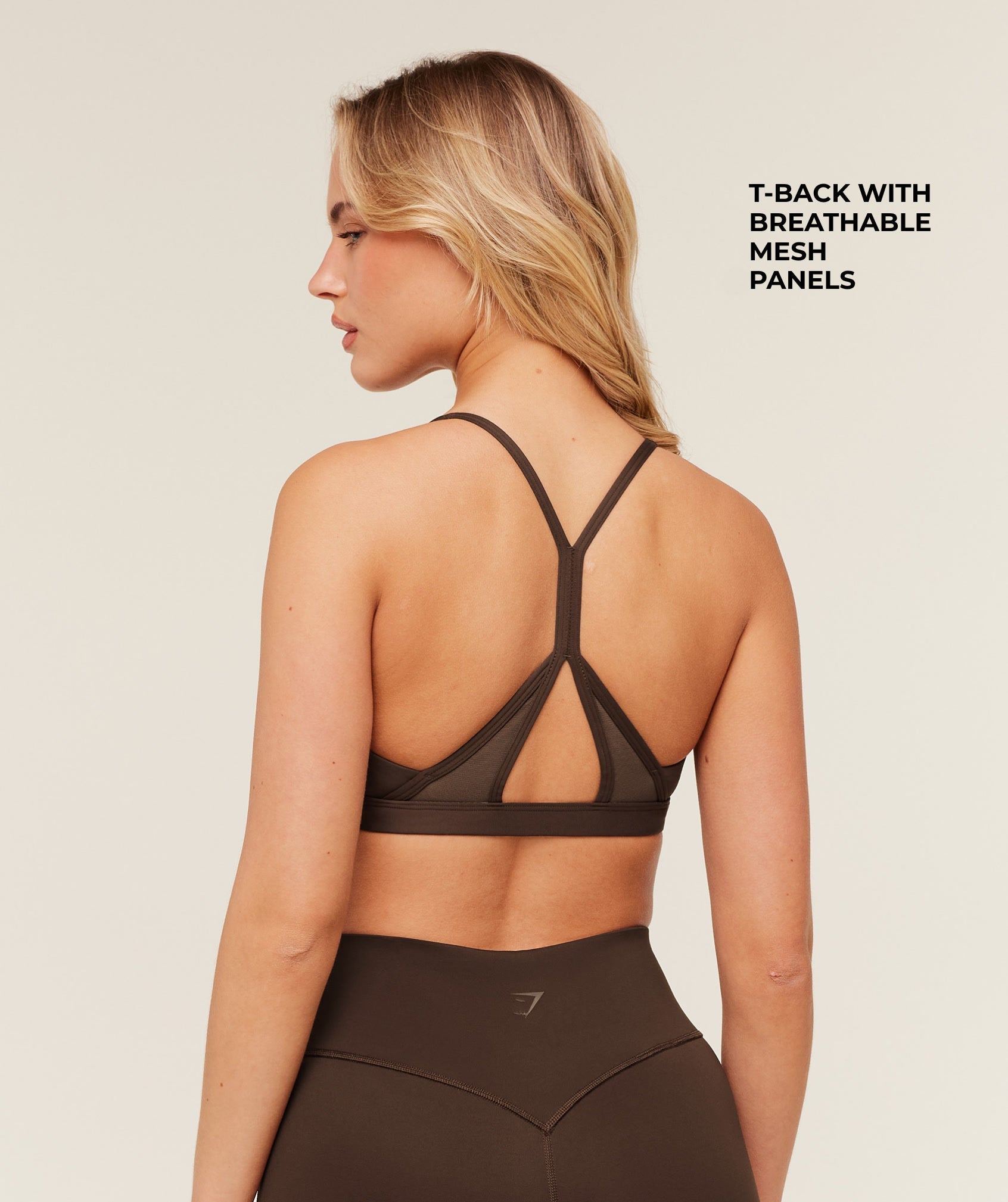 Gymshark Flow Light Support Sports Bra - Archive Brown