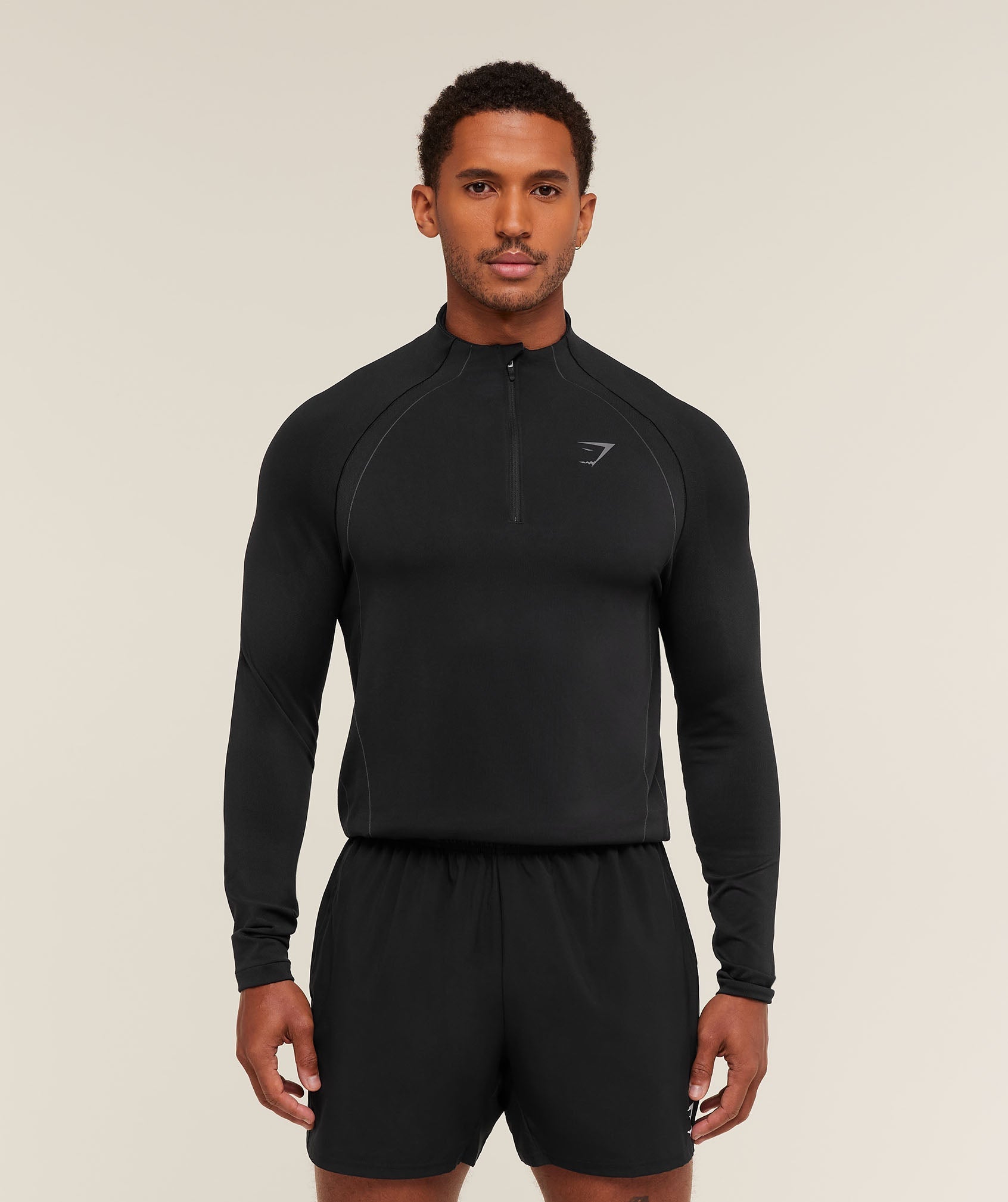 Gymshark Apex Seamless 1/4 Zip - Black/Dark Grey