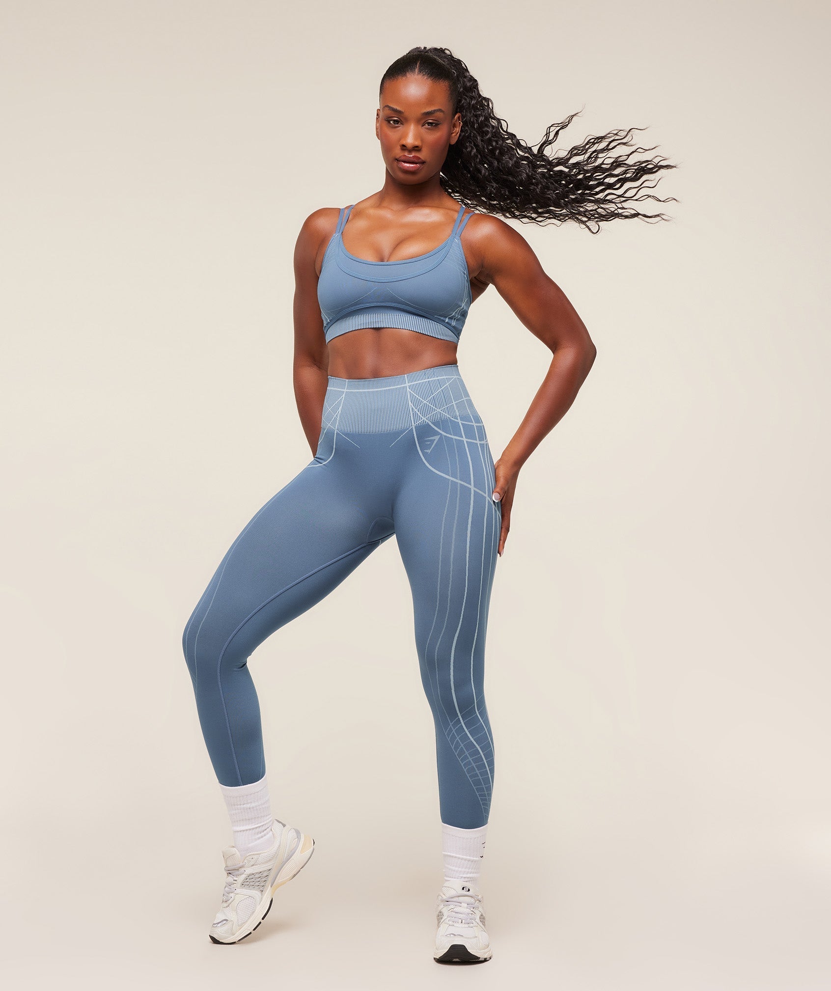Gymshark Apex Seamless Leggings - Worn Blue/Gentle Blue