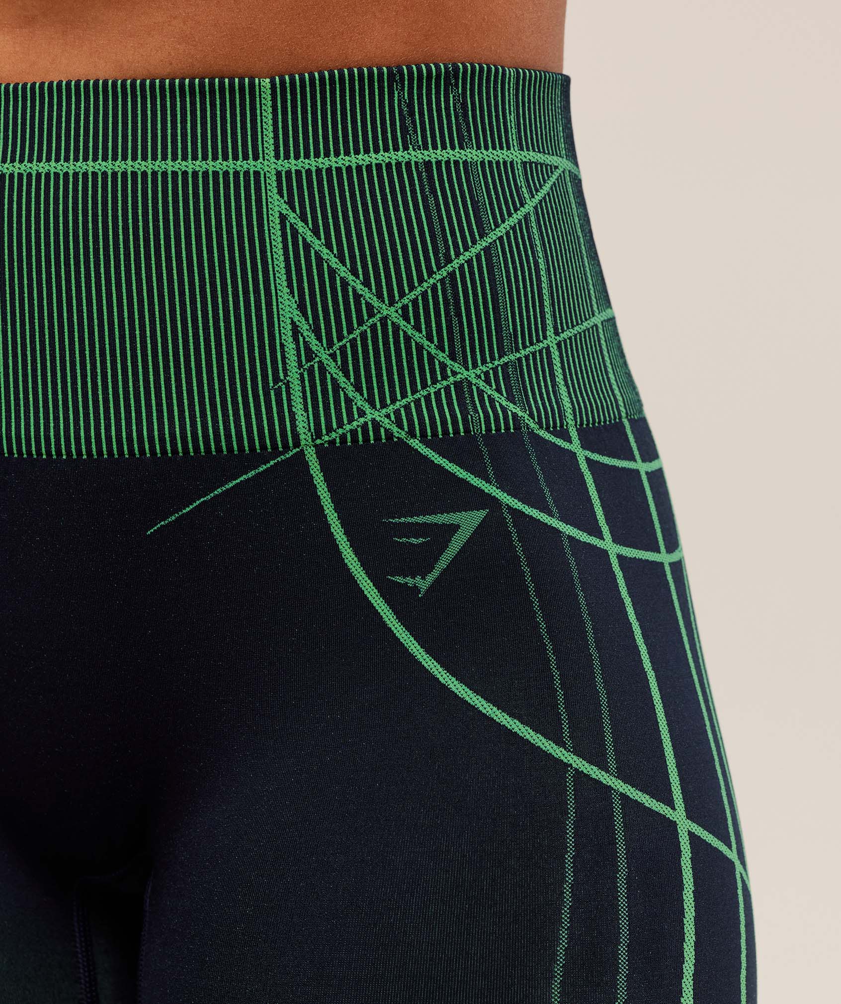 Gymshark Apex Seamless Shorts - Heavy Blue/Active Green