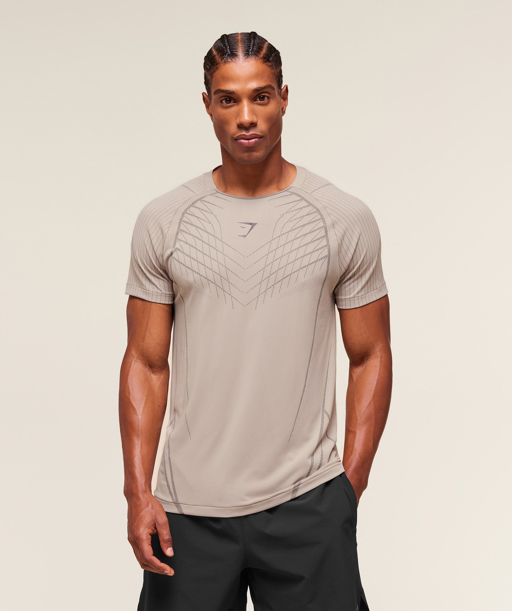 Gymshark Apex Seamless T-Shirt - Mushroom Grey/Pitch Grey