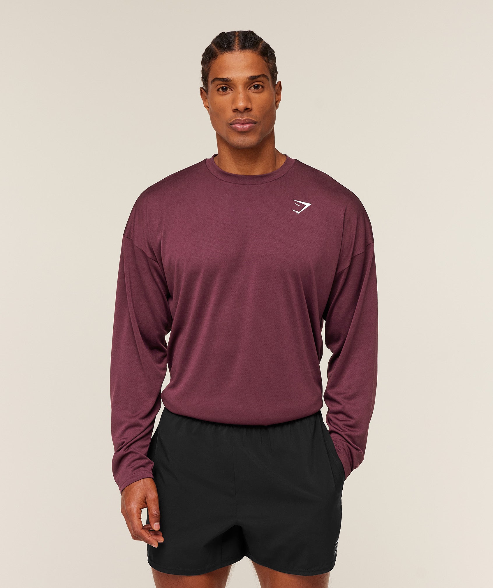 Gymshark Arrival Oversized Long Sleeve T-Shirt - GS Impact Burgundy