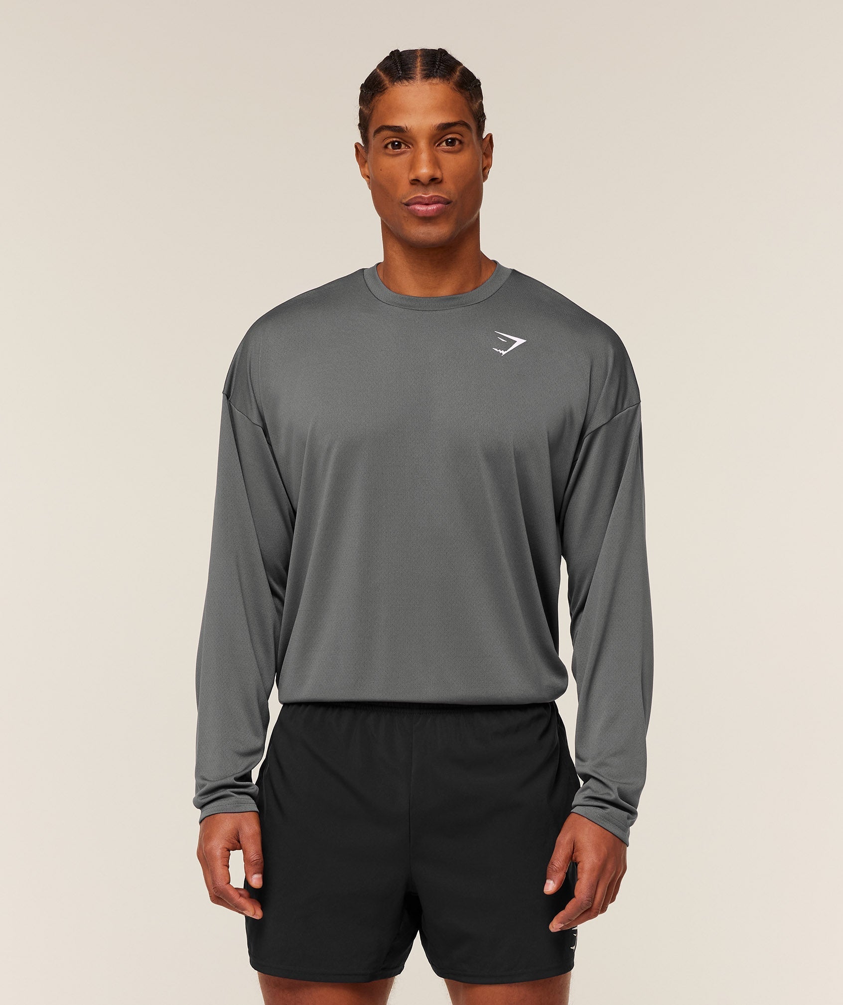 Gymshark Arrival Oversized Long Sleeve T-Shirt - Silhouette Grey