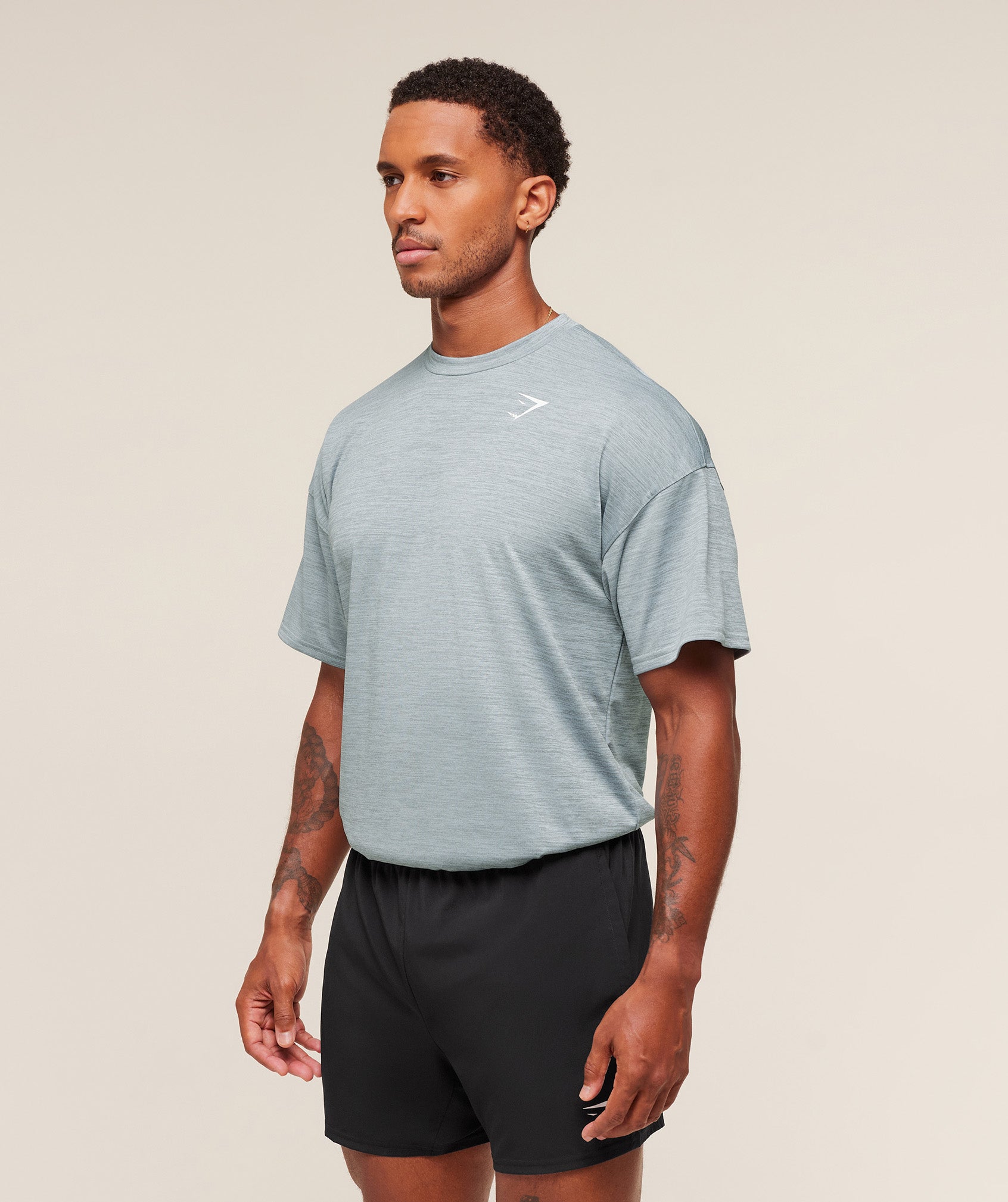 Gymshark Arrival Oversized T-Shirt - Smoke Blue/Denim Grey