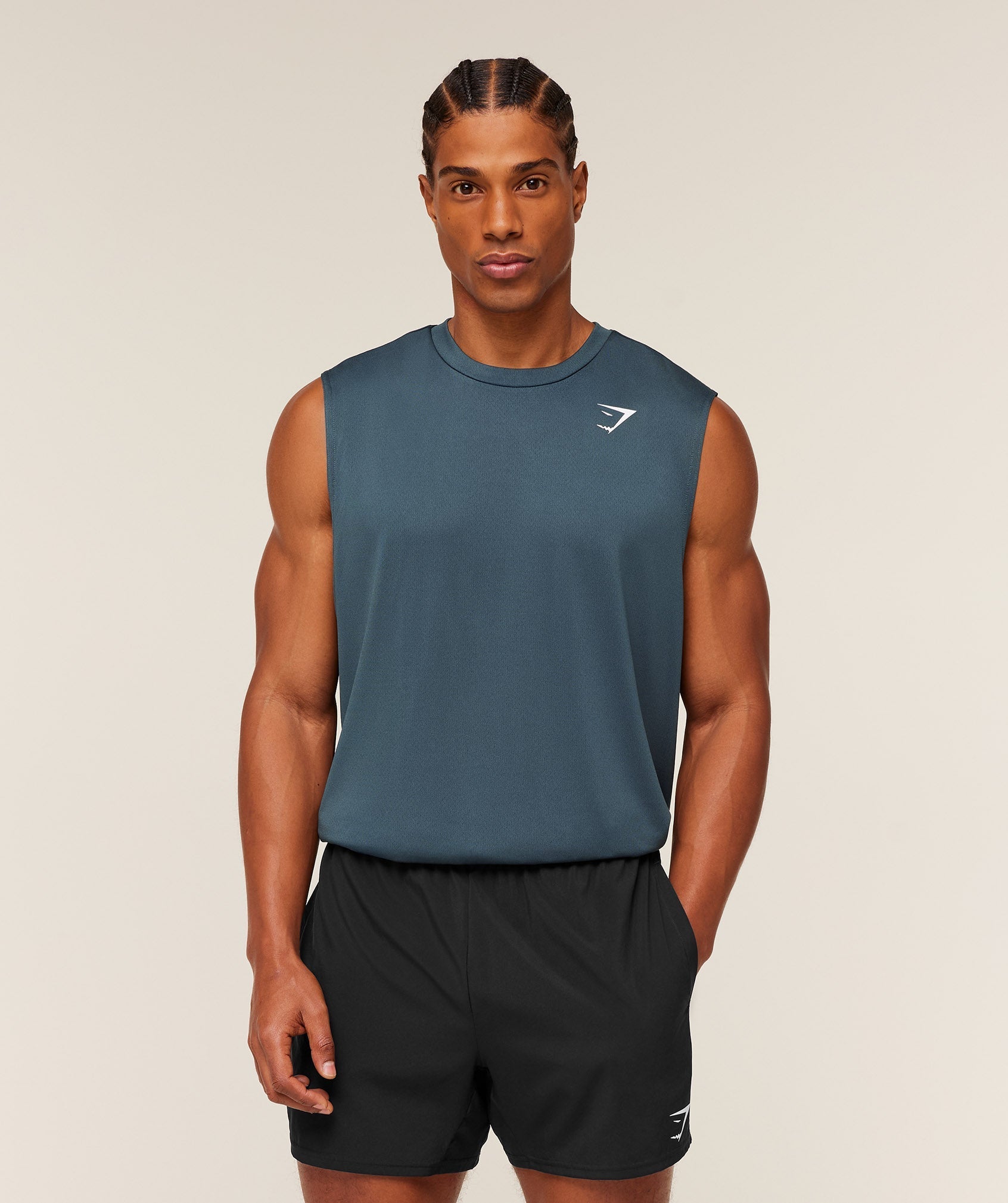 Gymshark Arrival Oversized Tank - GS Stealth Blue