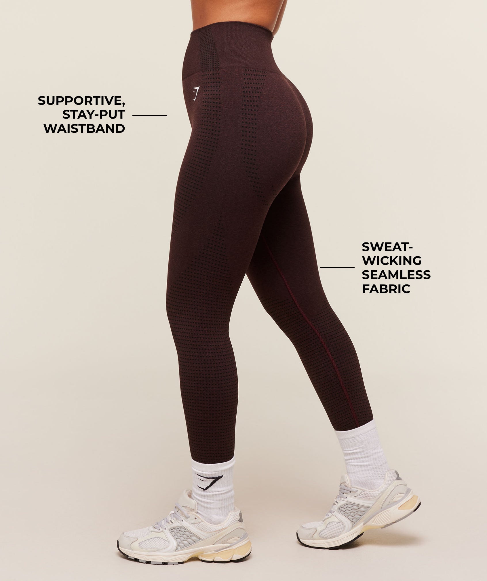 Gymshark Vital Regular Leggings - Rich Maroon/Marl
