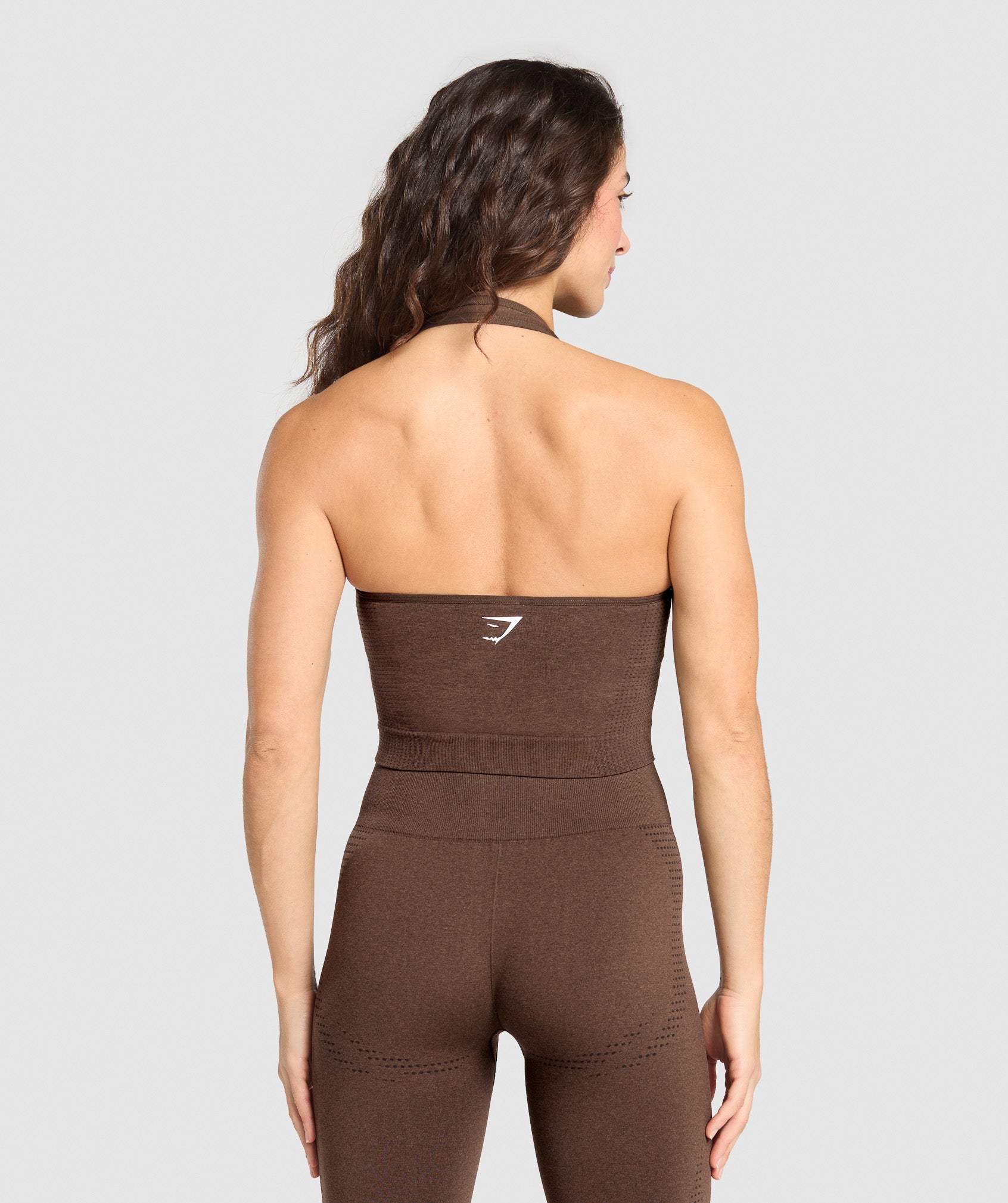 Gymshark Vital Halter Neck Tank With Shelf - Espresso Marl