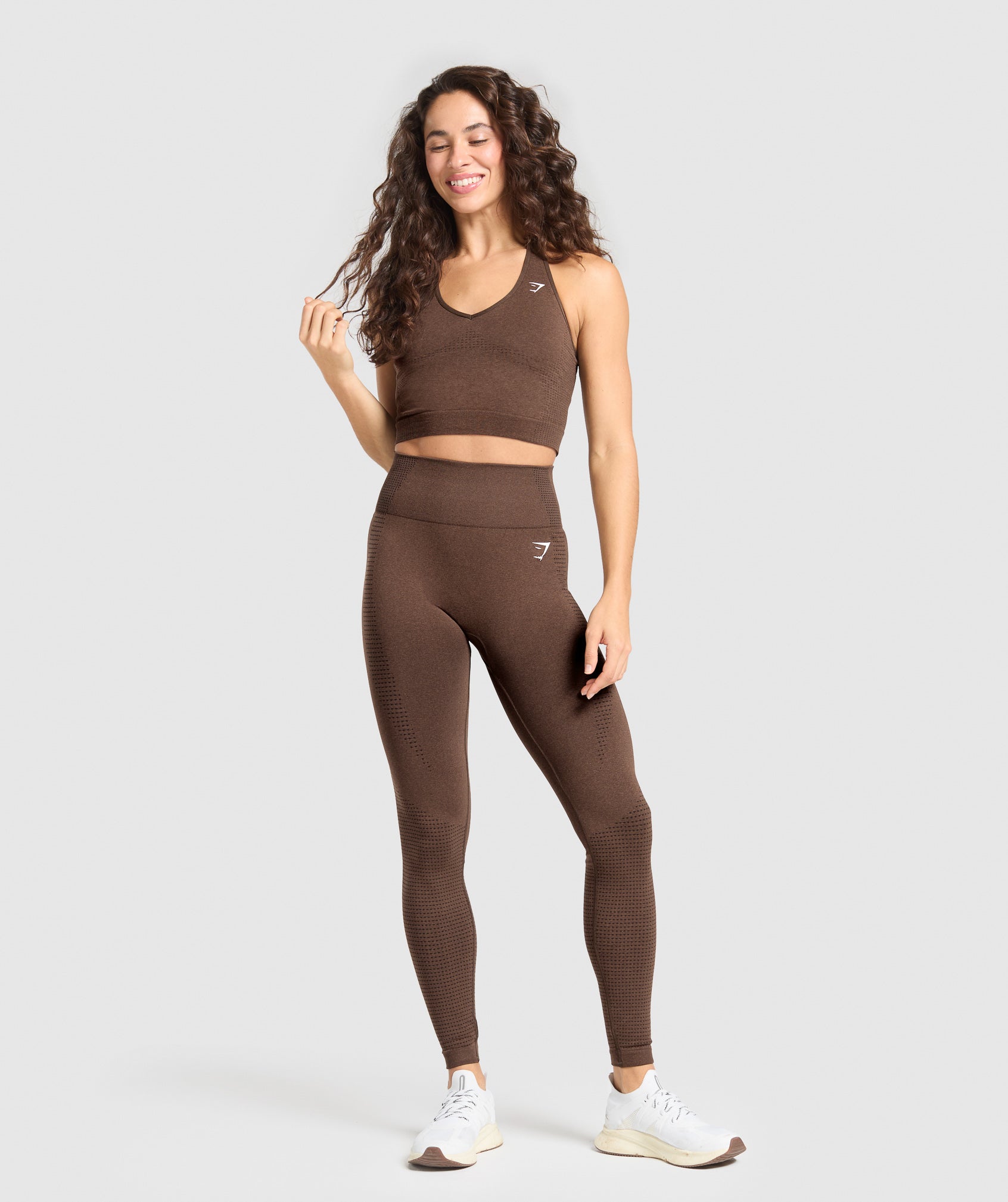 Gymshark Vital Halter Neck Tank With Shelf - Espresso Marl