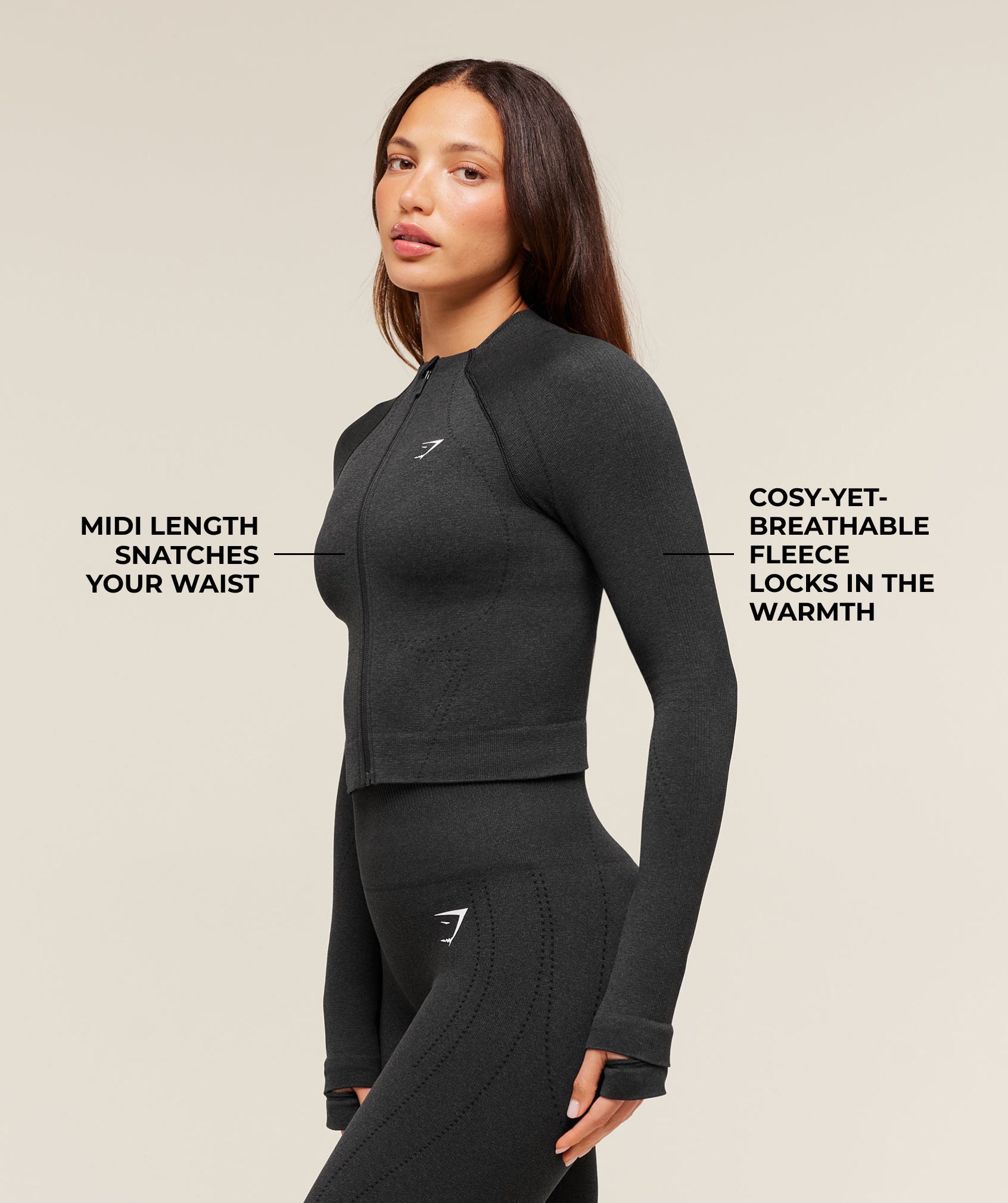 Gymshark Vital Warm Jacket - Black Marl