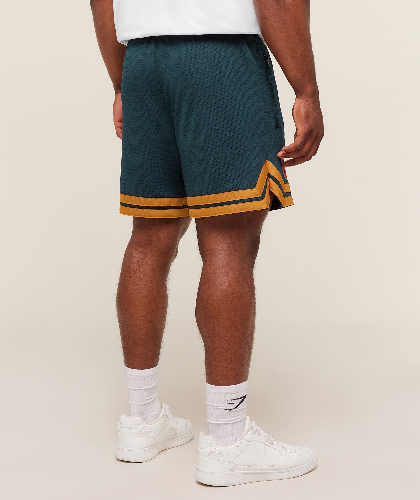 Gymshark Campus Mesh Shorts - Deep Petrol Blue/Antique Gold