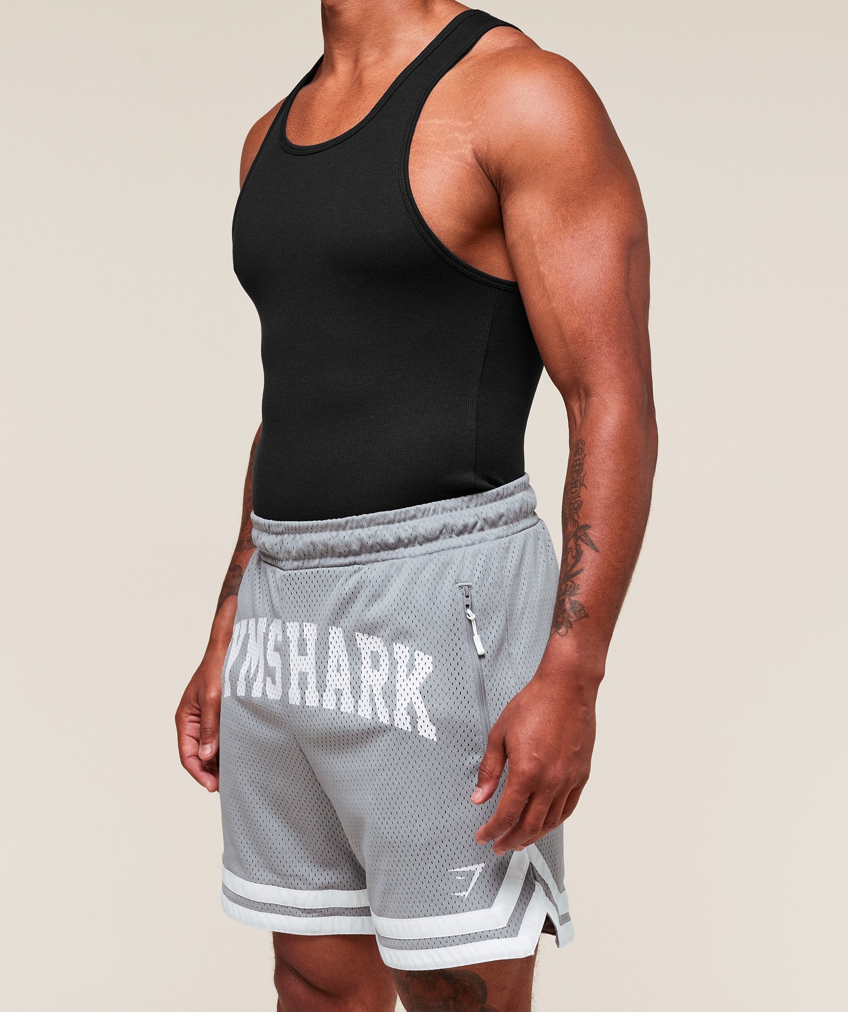 Gymshark Campus Mesh Shorts - Denim Grey