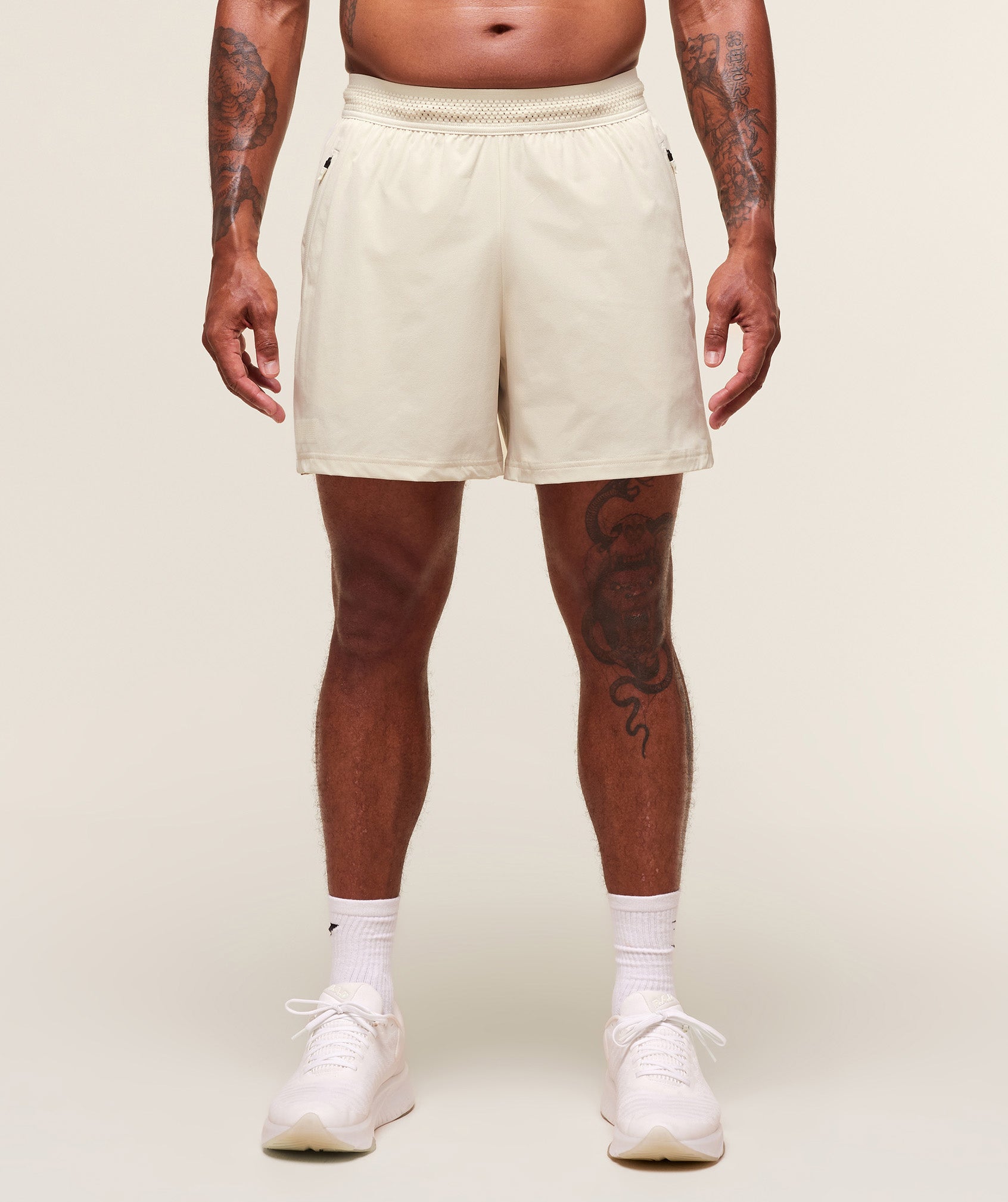 Gymshark Fit Elite 5" Shorts - Oat White