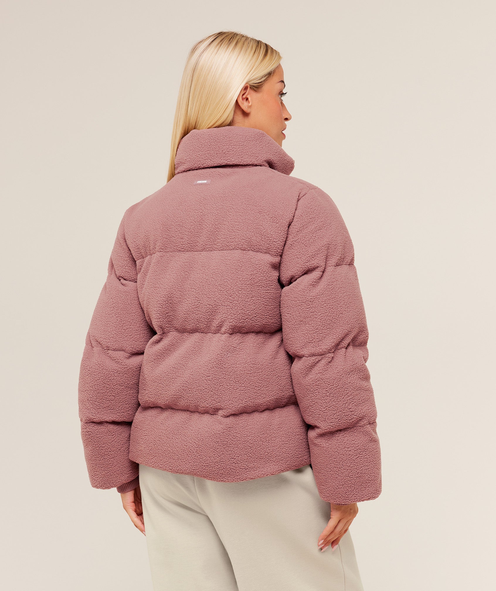 Gymshark Sherpa Puffer Jacket - Chestnut Pink