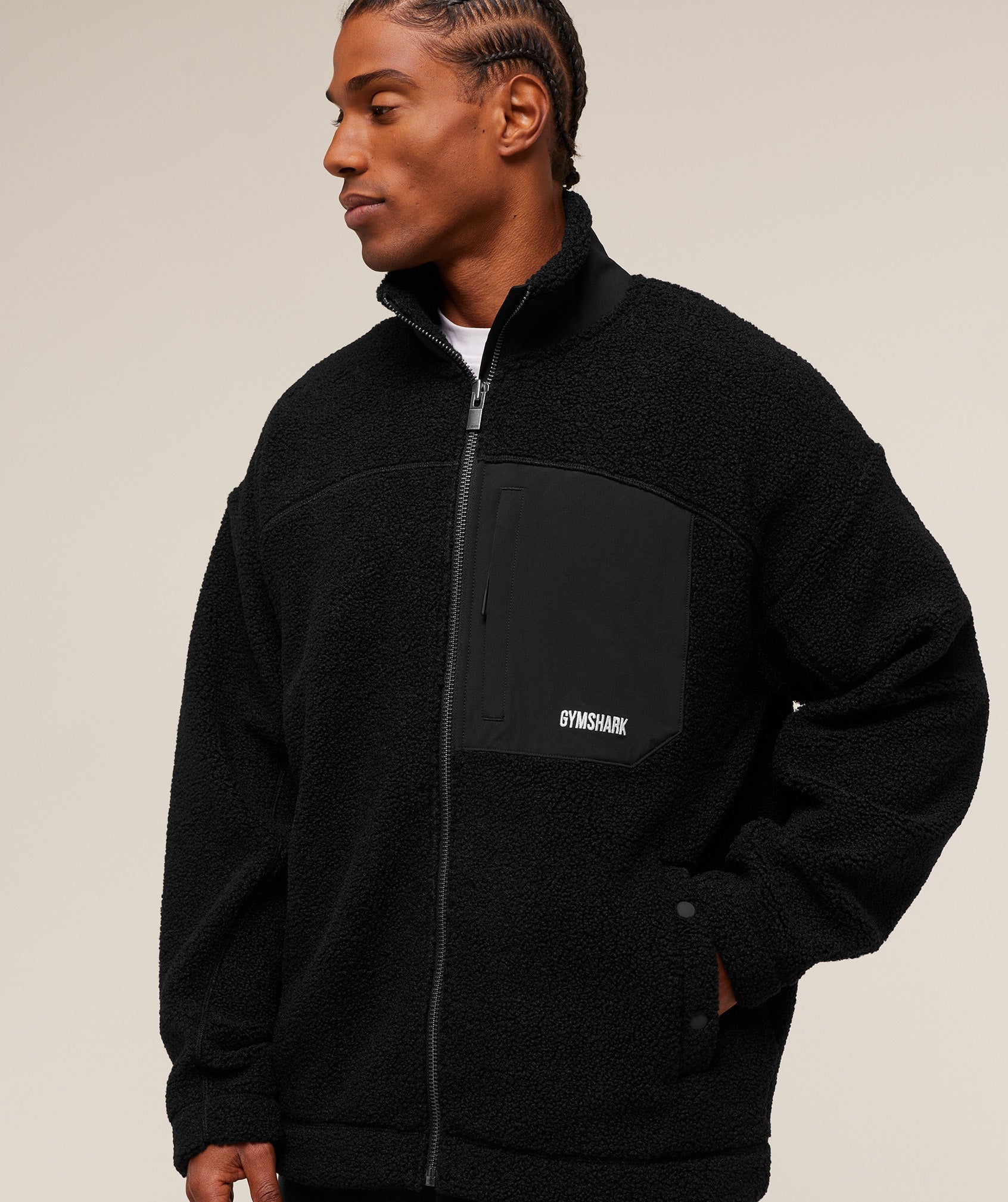 Gymshark Borg Zip Through Jacket - Black