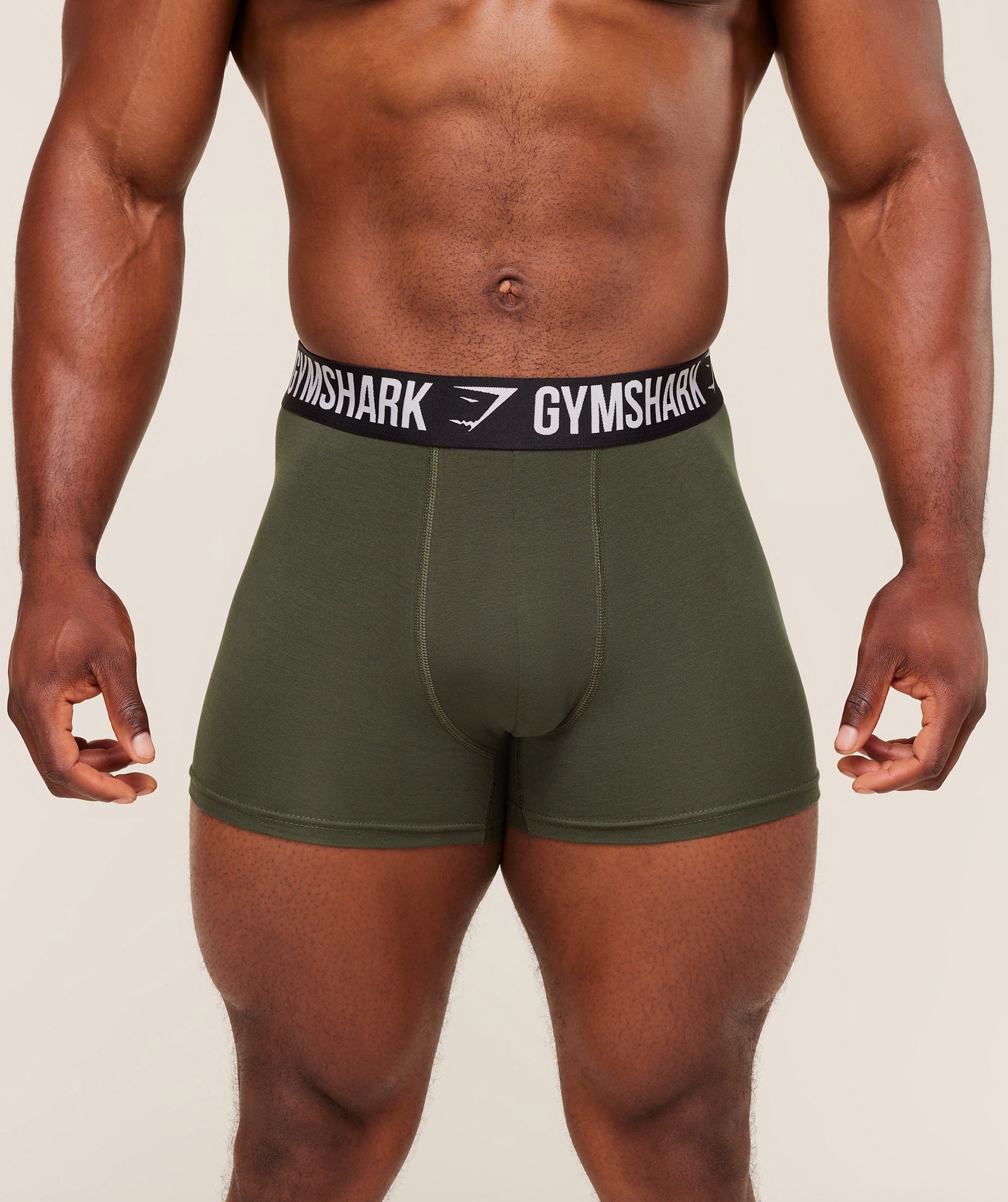 Gymshark Boxer Brief 3PK - Black/Strength Green/Chalk Green