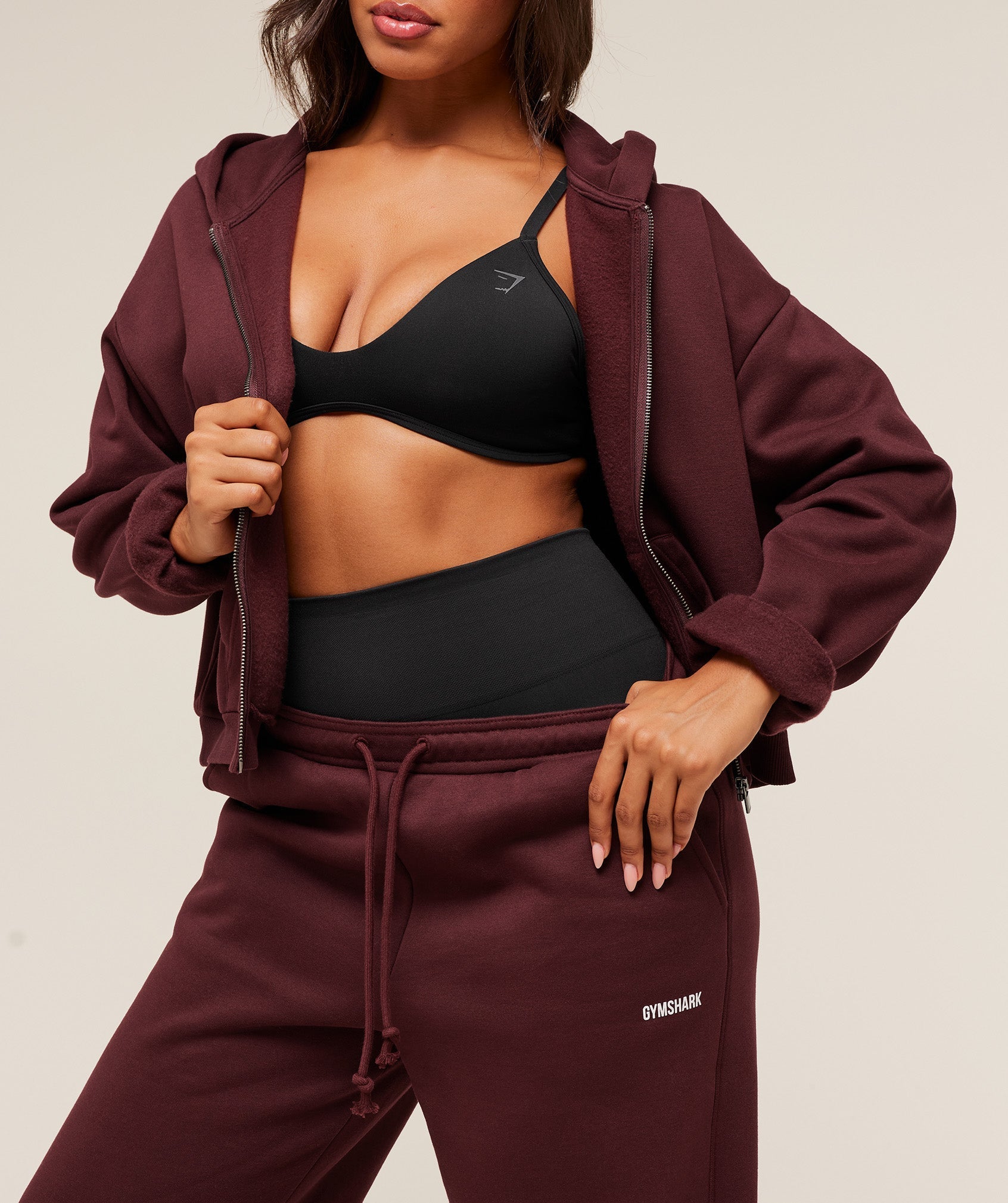 Gymshark Cosy Luxe Straight Leg Regular Joggers - Rich Maroon