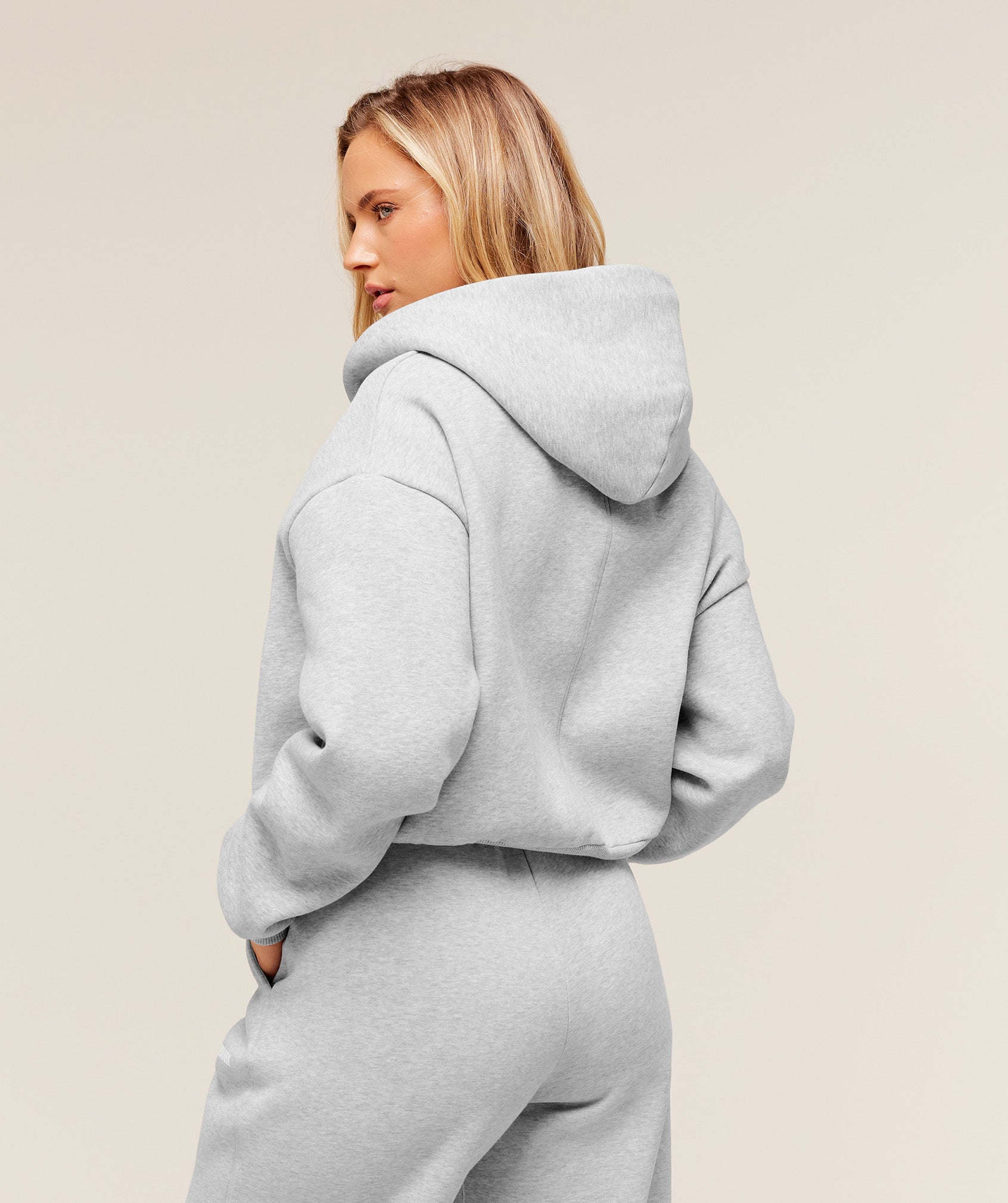 Gymshark Cosy Luxe Zip Through Hoodie - Soft Grey Marl