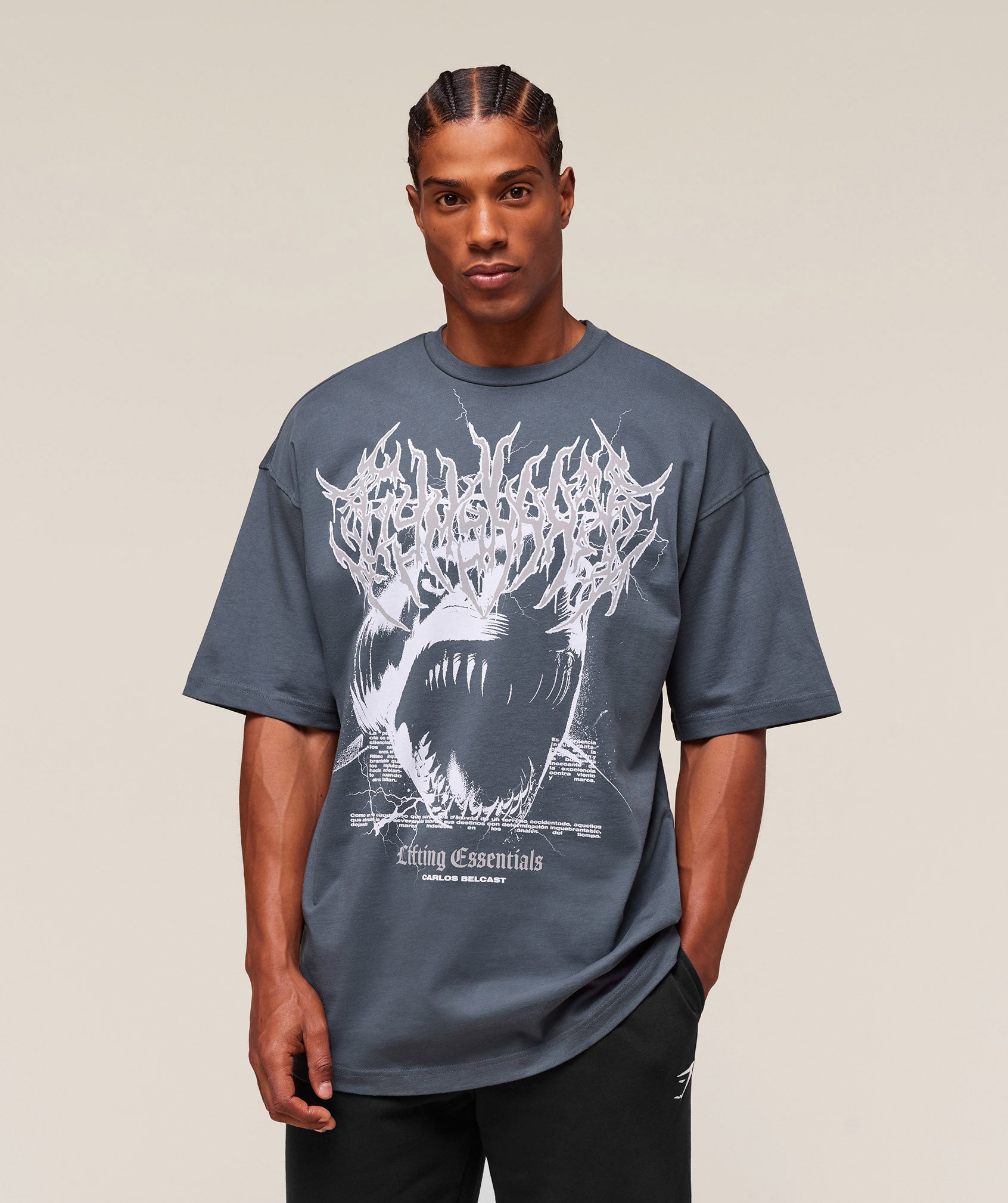 Gymshark Carlos x Rest Day Essential T-Shirt - Titanium Blue