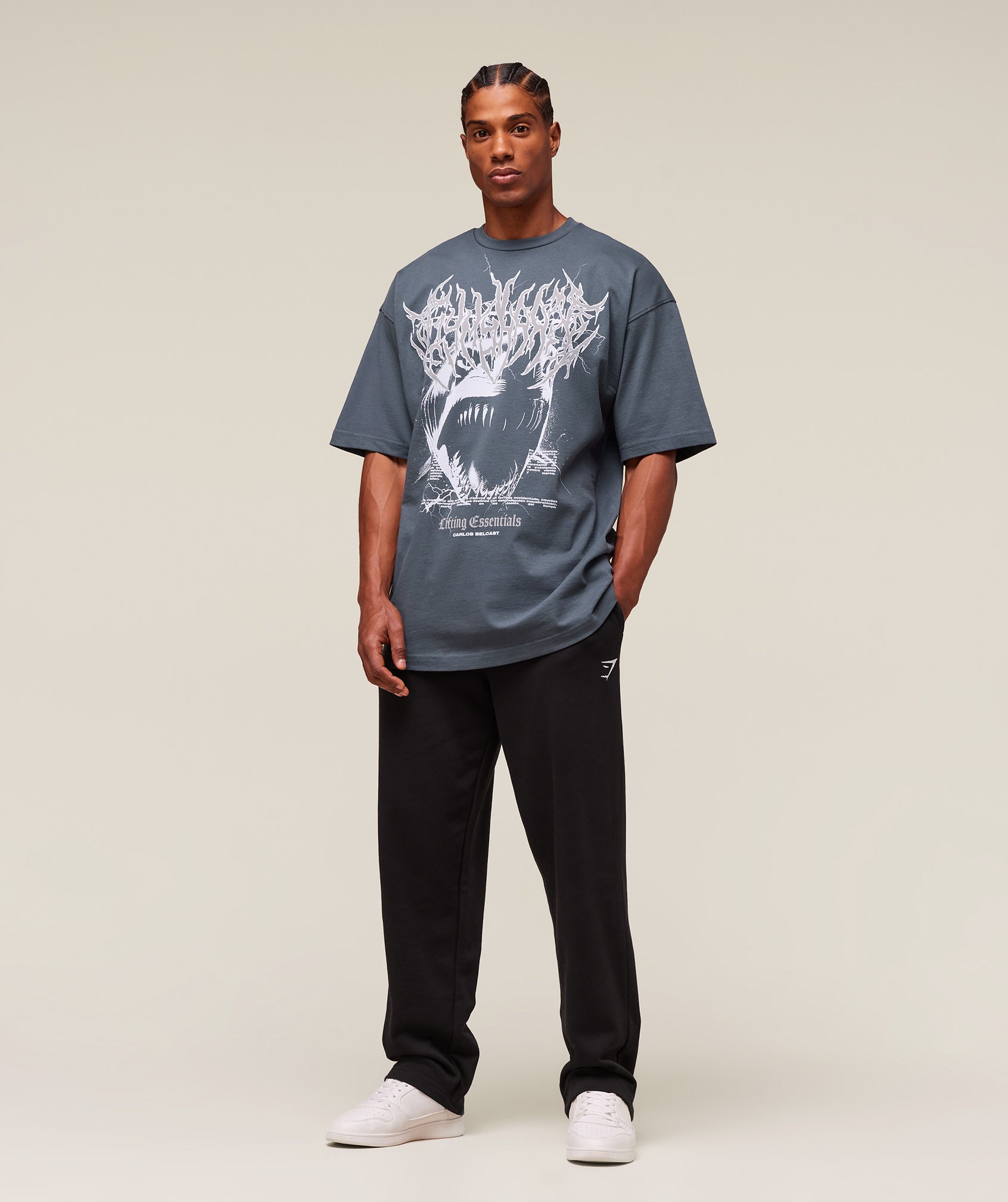 Gymshark Carlos x Rest Day Essential T-Shirt - Titanium Blue