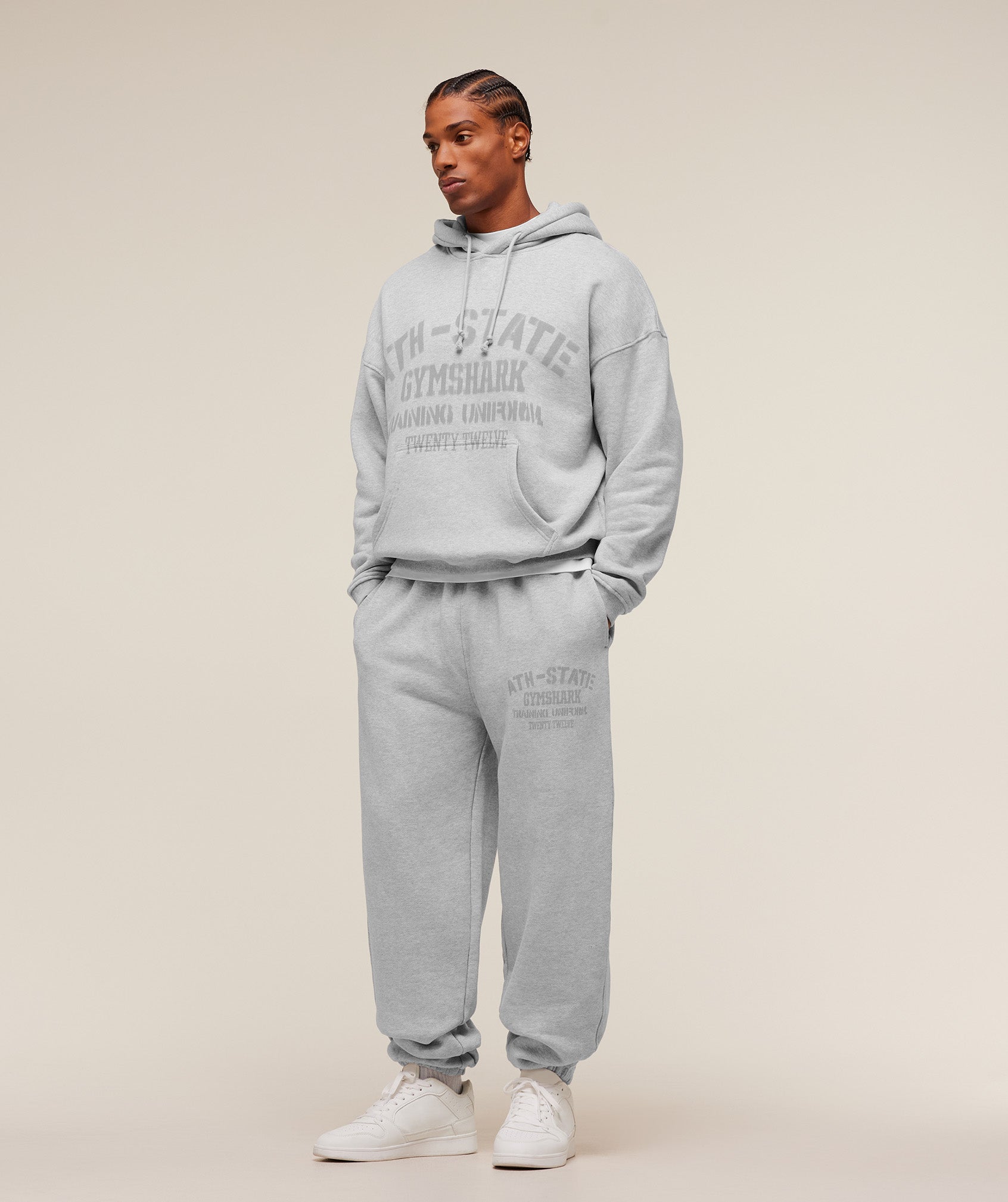 Gymshark Collegiate Hoodie - Soft Grey Marl