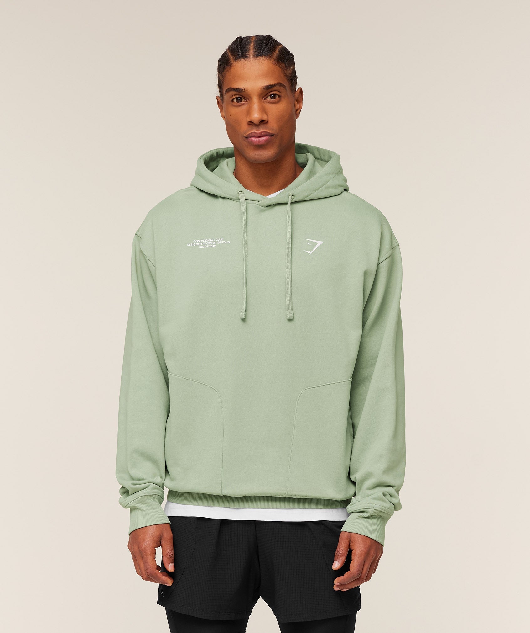 Gymshark Conditioning Club Hoodie - GS HAZE GREEN/GS WHITE