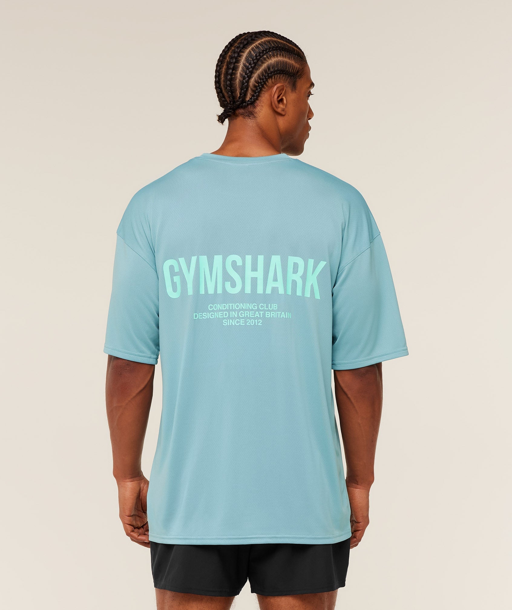 Gymshark Conditioning Club Oversized T-Shirt - GS Flow Blue/GS Pop Turquoise