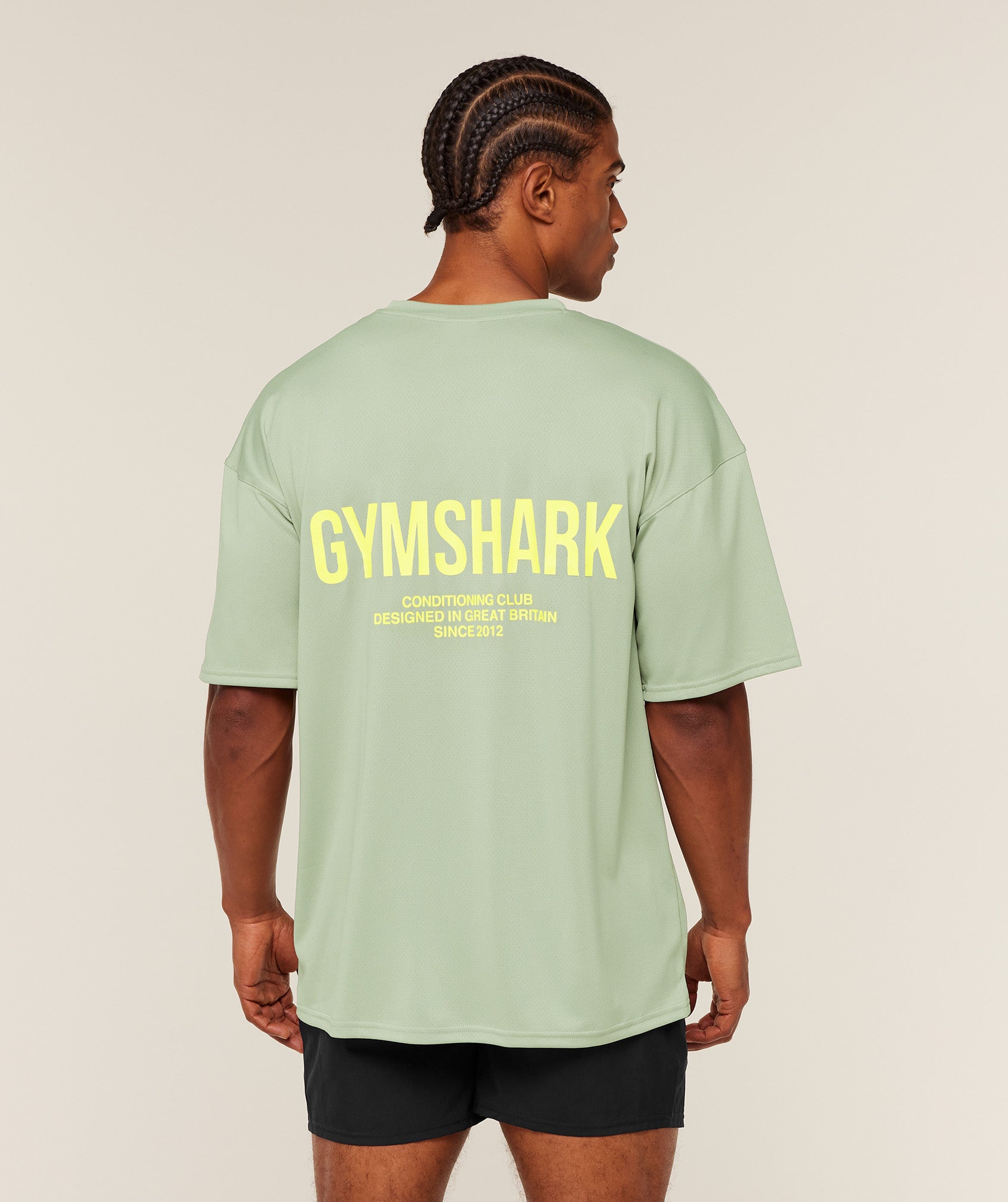 Gymshark Conditioning Club Oversized T-Shirt - GS Haze Green/GS Sorbet Yellow