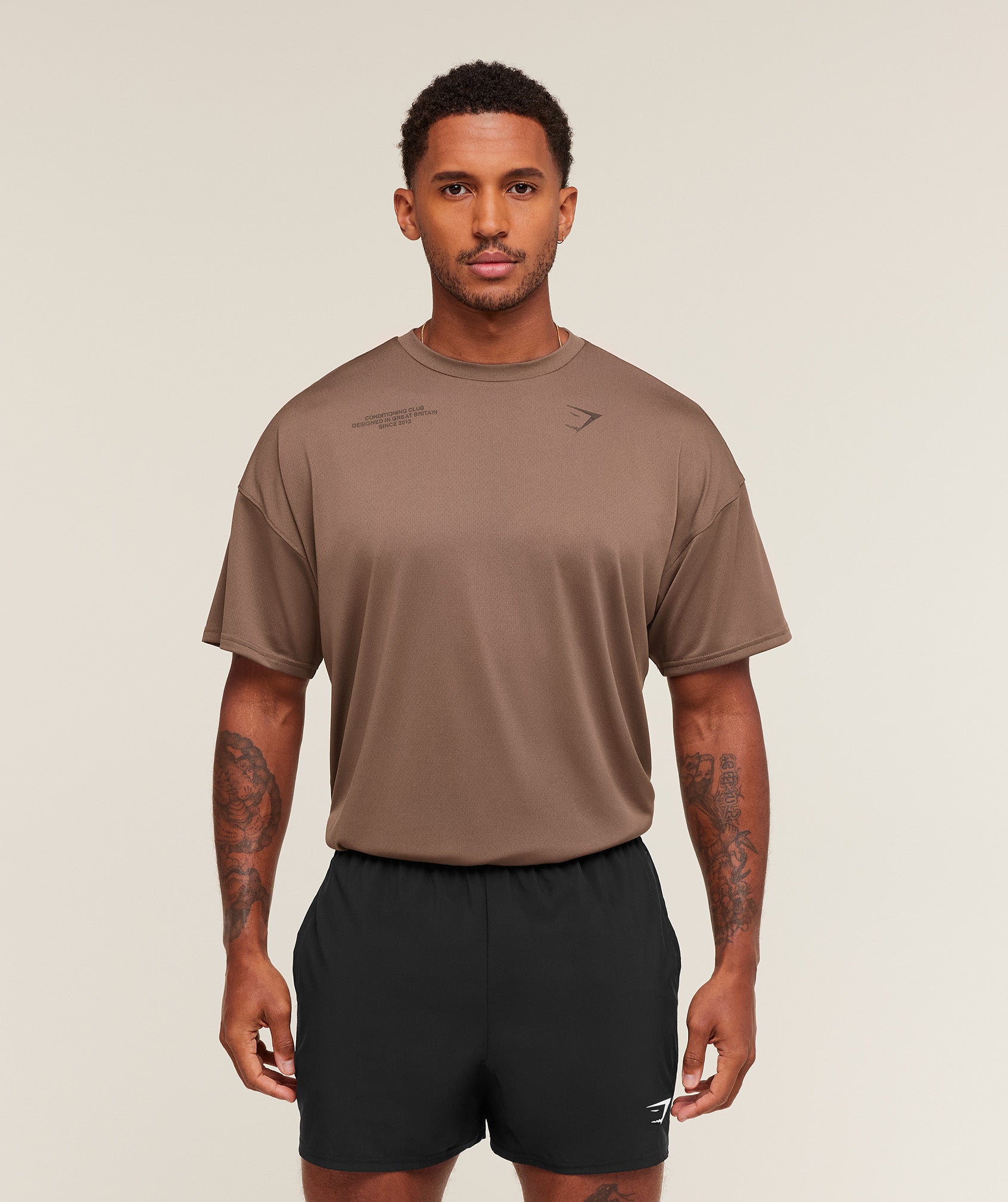 Gymshark Conditioning Club Oversized T-Shirt - Soft Brown/Archive Brown