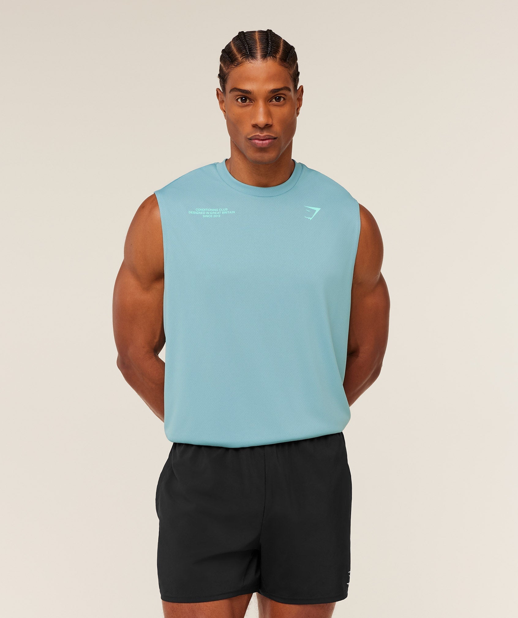 Gymshark Conditioning Club Tank - GS Flow Blue/GS Pop Turquoise