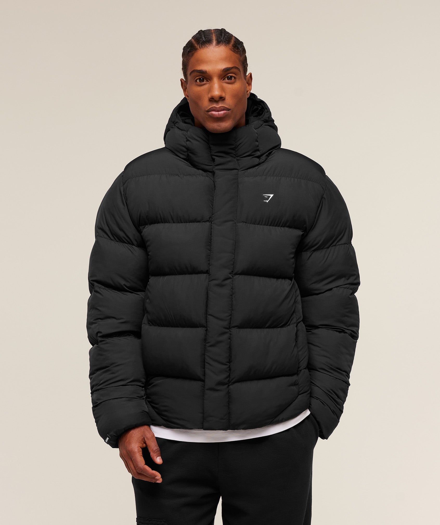 Gymshark Hooded Puffer Jacket - Black