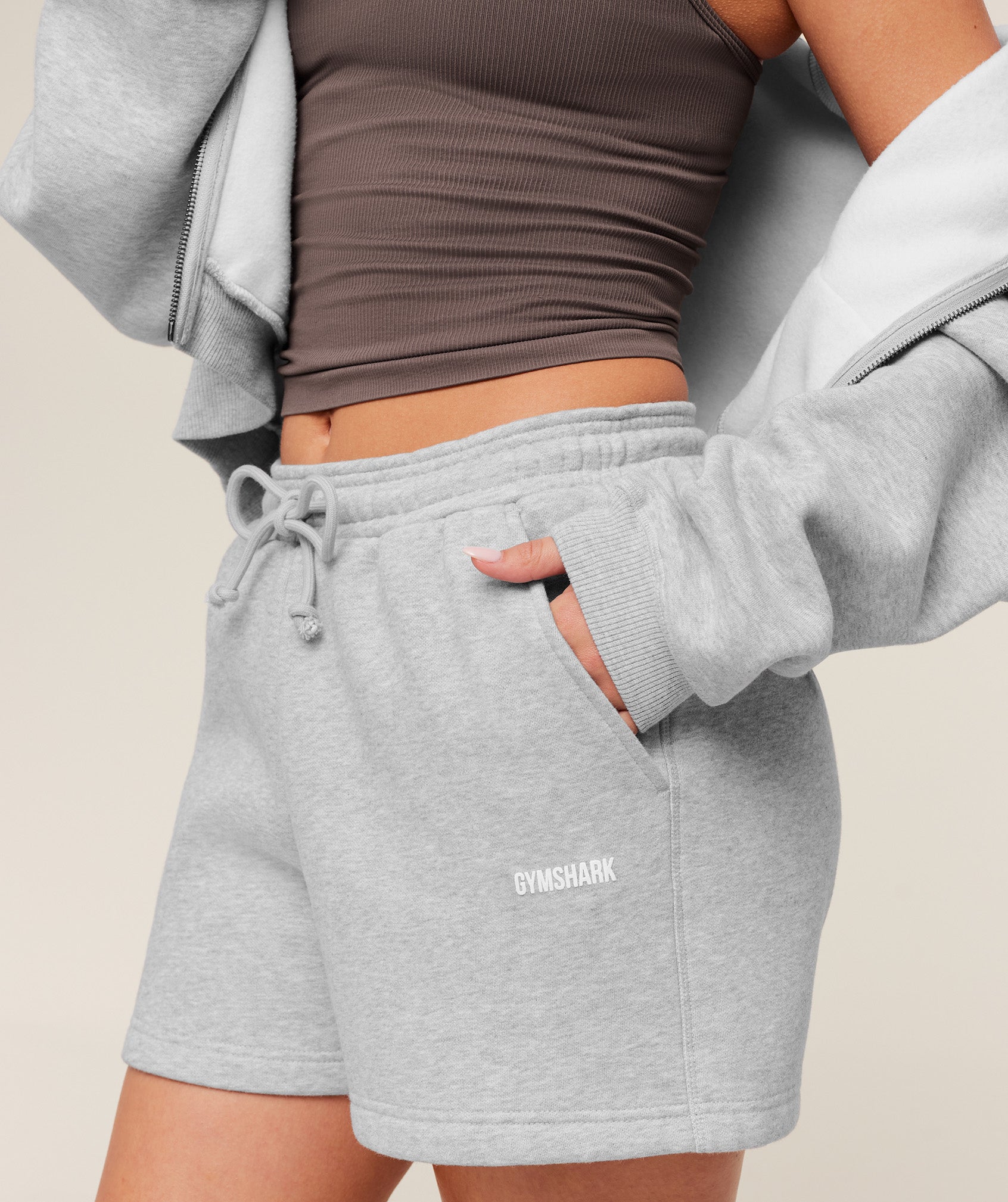 Gymshark Cosy Luxe Shorts - Bros Soft Grey Marl