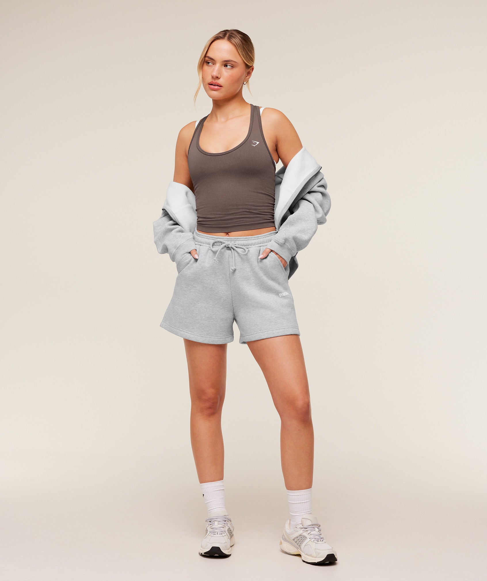 Gymshark Cosy Luxe Shorts - Bros Soft Grey Marl