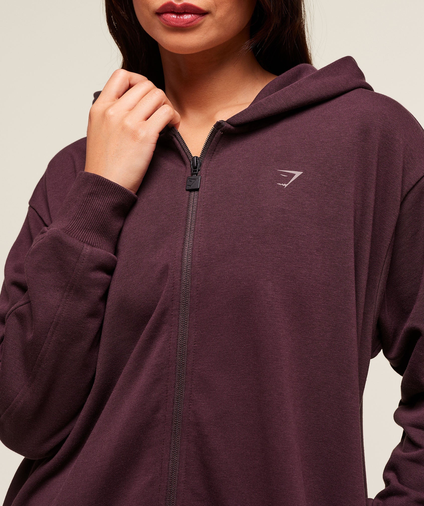 Gymshark Covered Longline Zip Up Hoodie - Cherry Purple