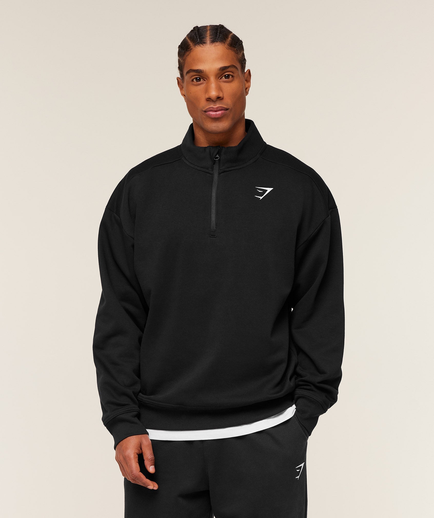 Gymshark Crest 1/4 Zip - GS Black
