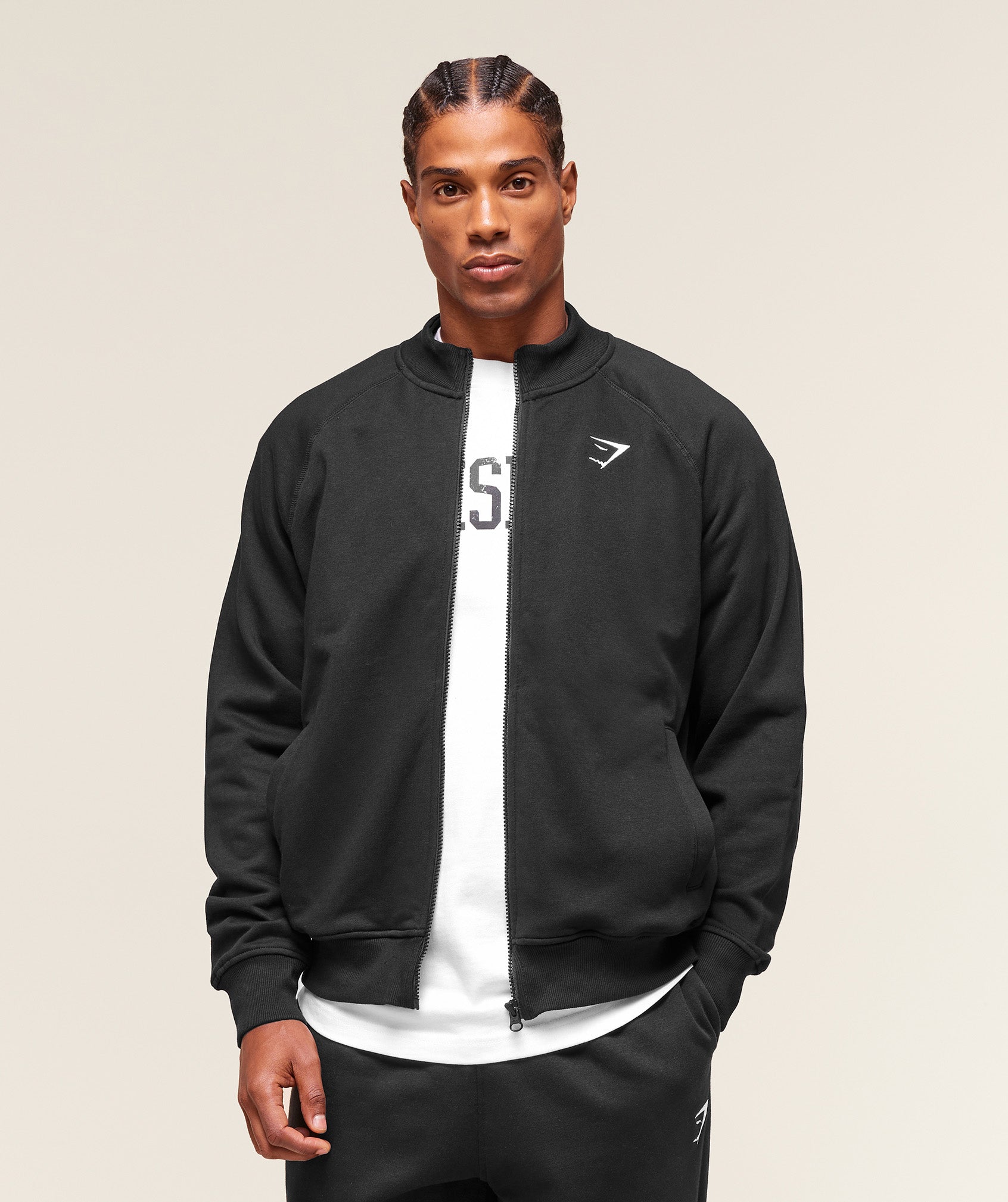 Gymshark Crest Oversized Track Jacket - Black