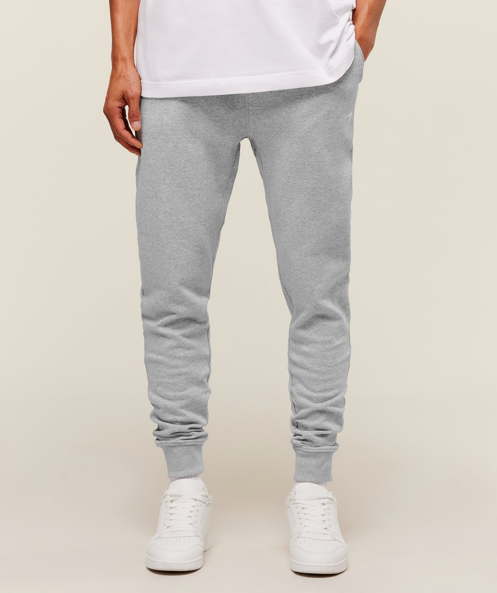 Gymshark Crest Tall Joggers - Light Grey Core Marl