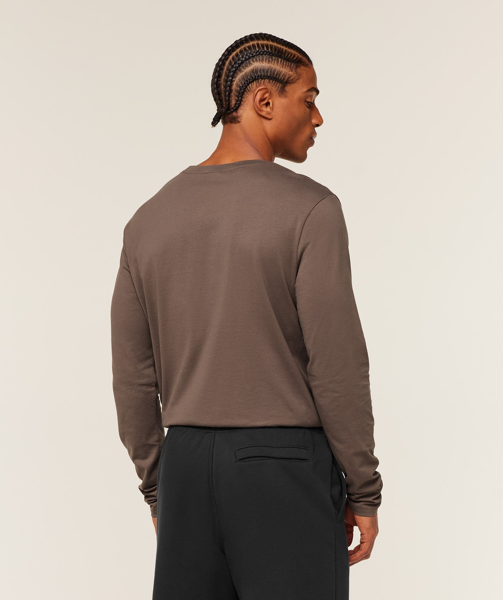 Gymshark Crest Long Sleeve T-Shirt - Soft Brown