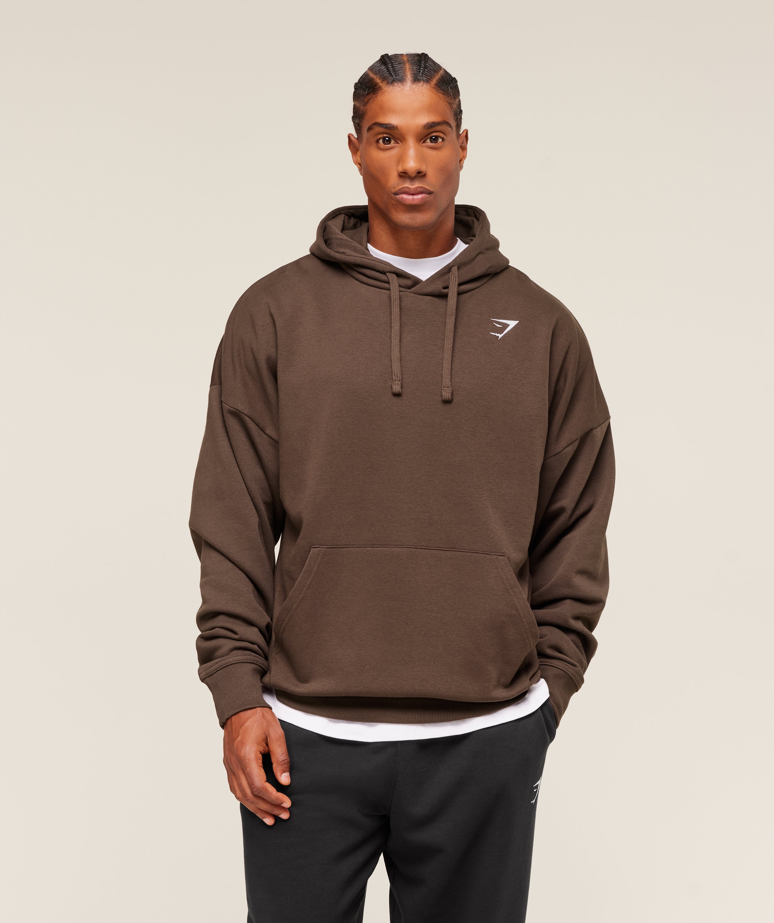 Gymshark Crest Oversized Hoodie - Archive Brown