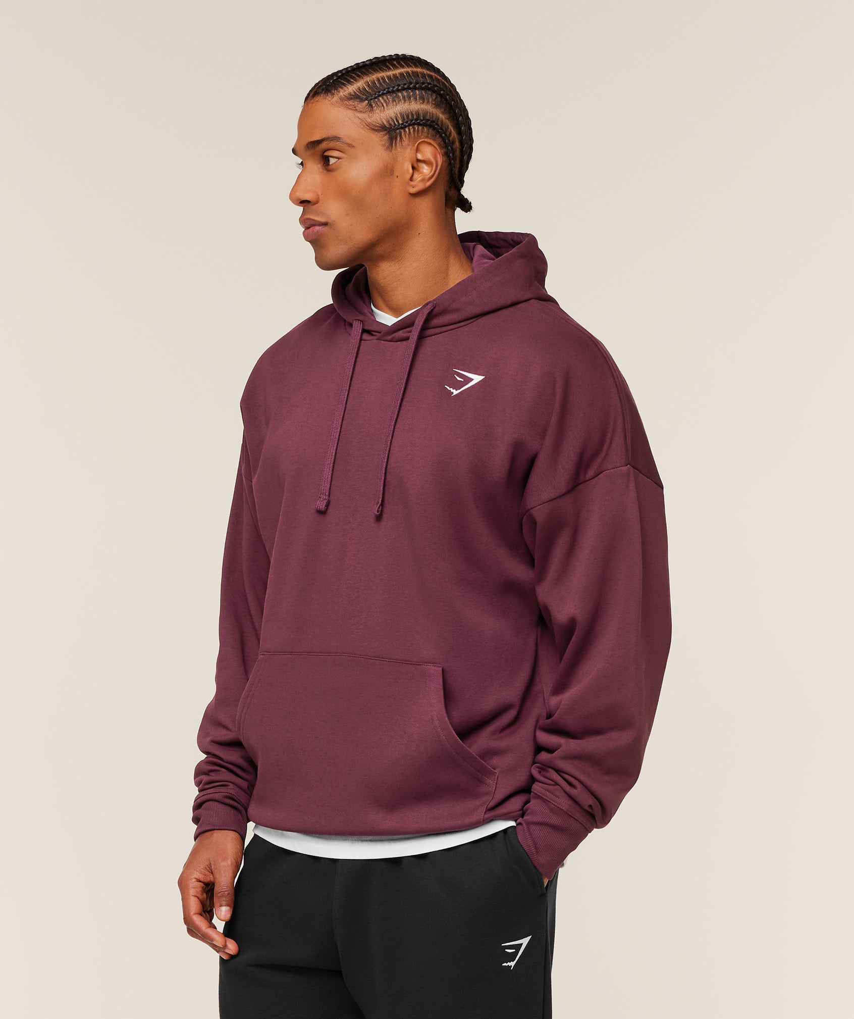 Gymshark Crest Oversized Hoodie - GS Impact Burgundy