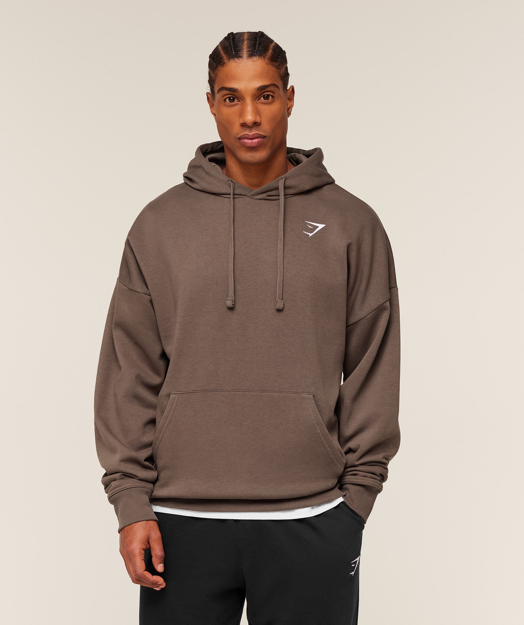 Gymshark Crest Oversized Hoodie - Soft Brown